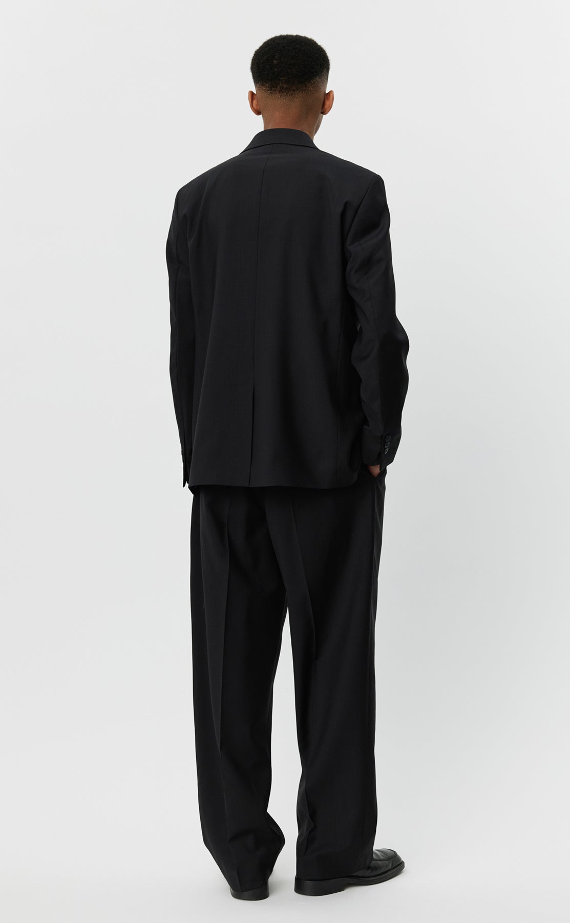 Double Breasted Blazer - Black Tropical Wool
