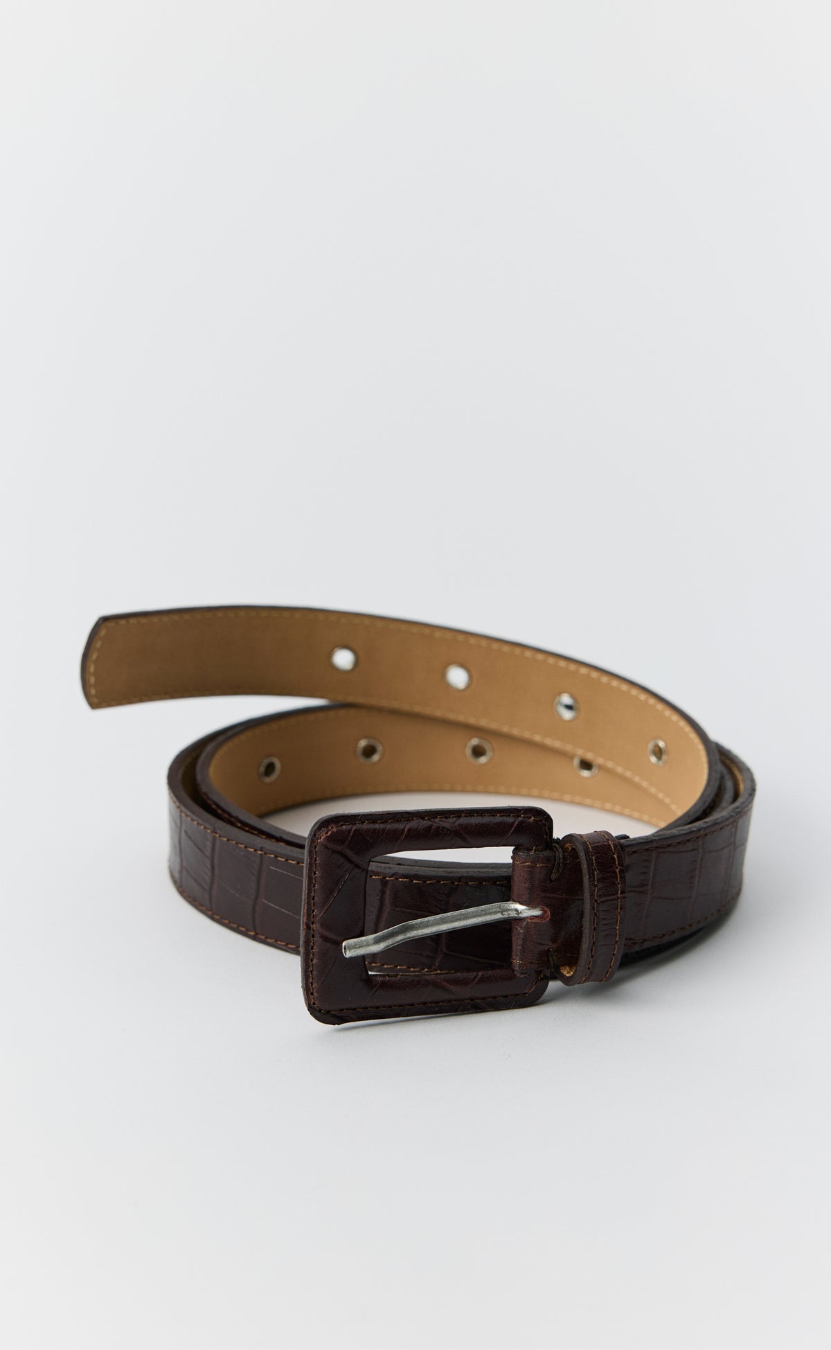 Drivers Belt - Dark Brown Croc
