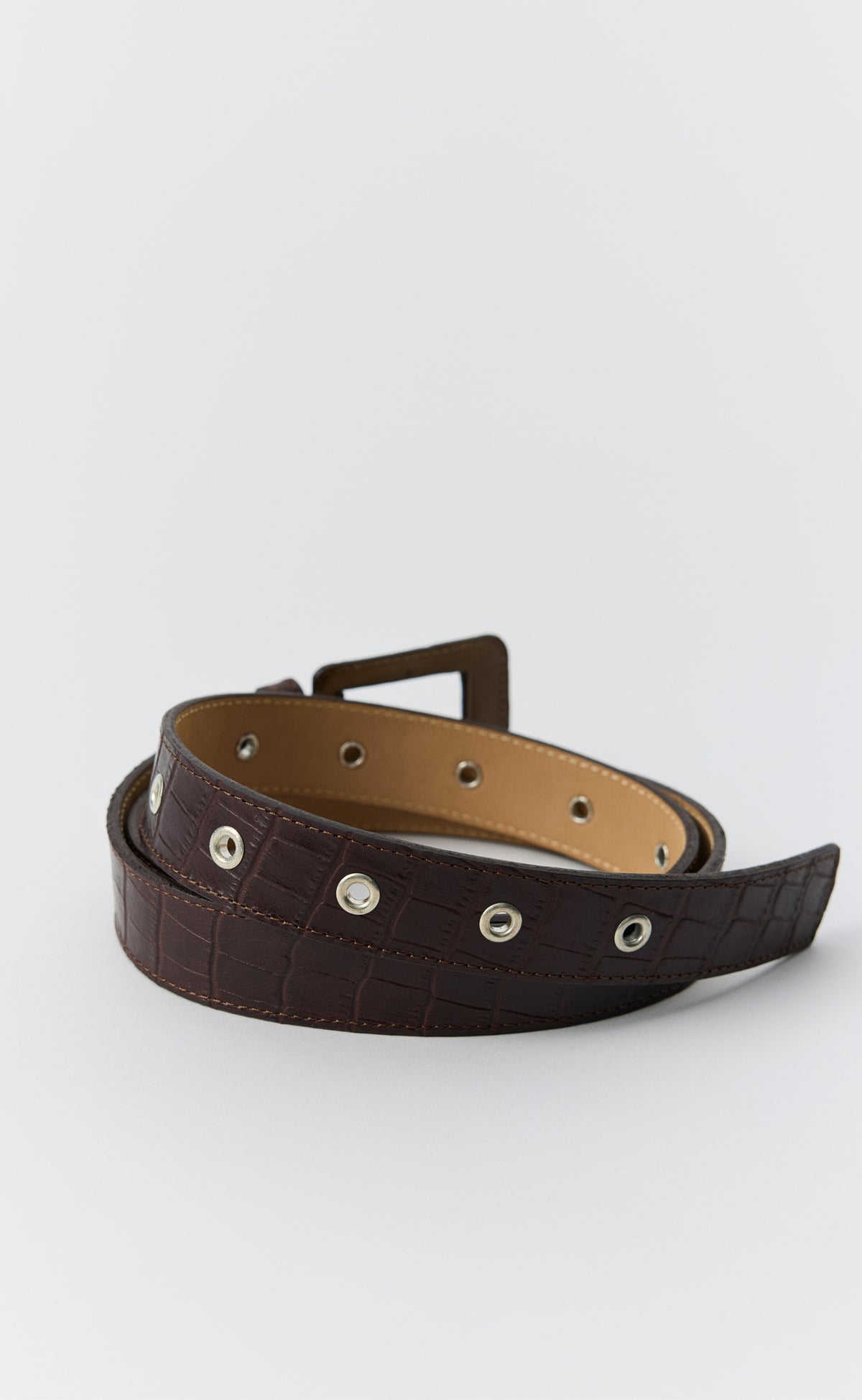 Drivers Belt - Dark Brown Croc
