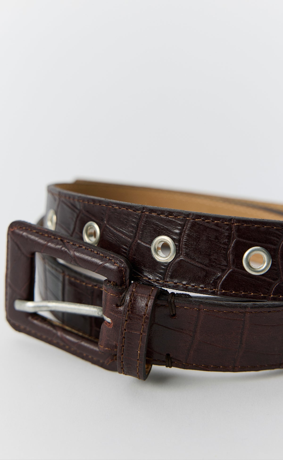 Drivers Belt - Dark Brown Croc