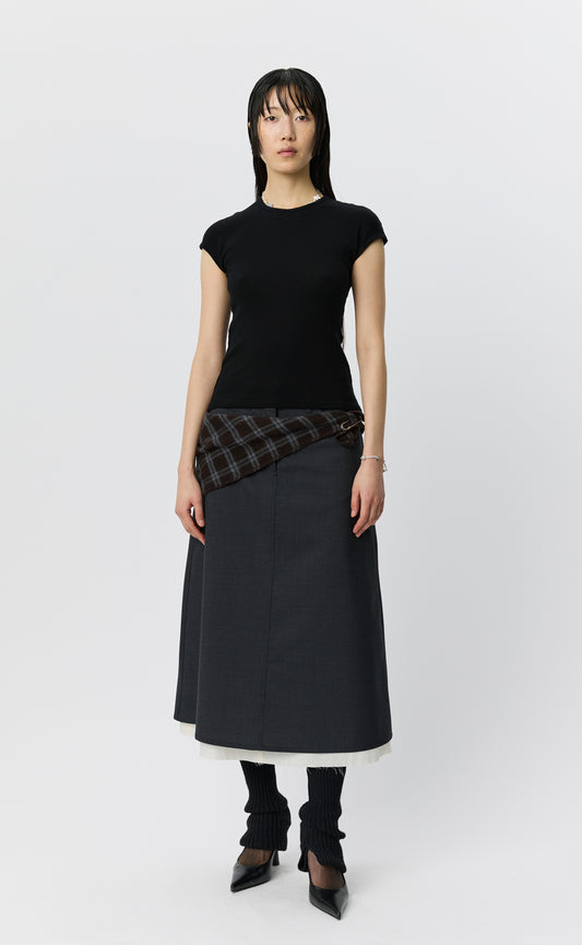 Drop Shoulder Tank - Black Rib