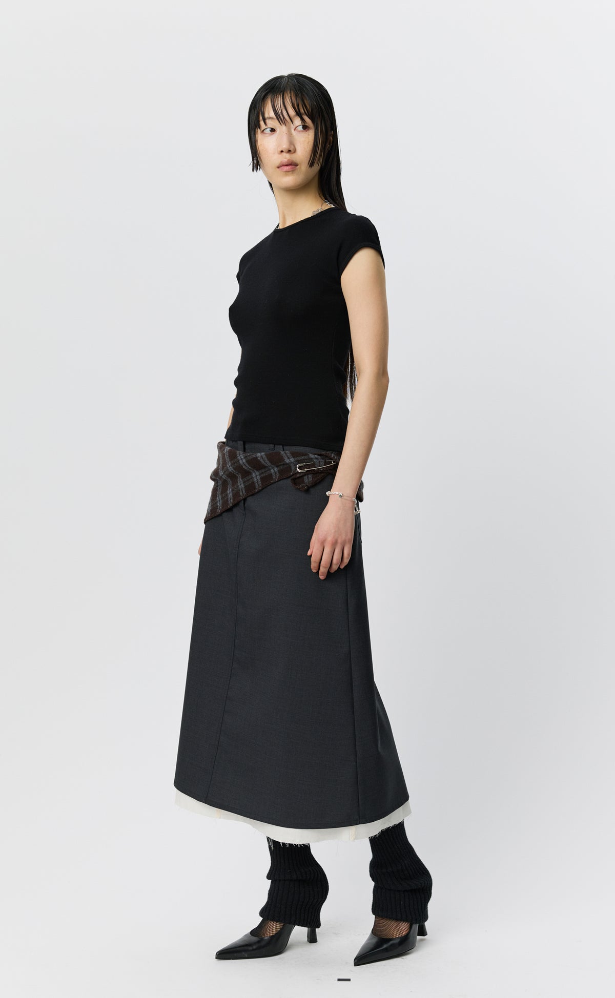 Drop Shoulder Tank - Black Rib