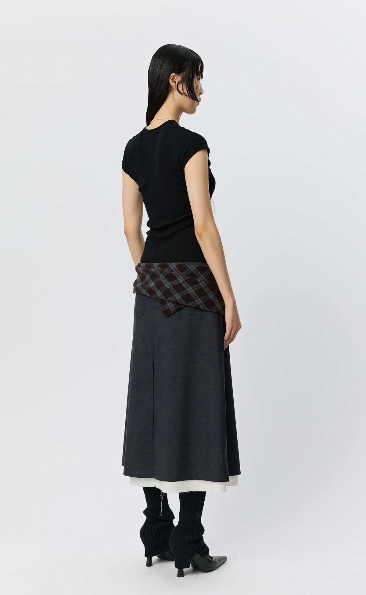 Drop Shoulder Tank - Black Rib