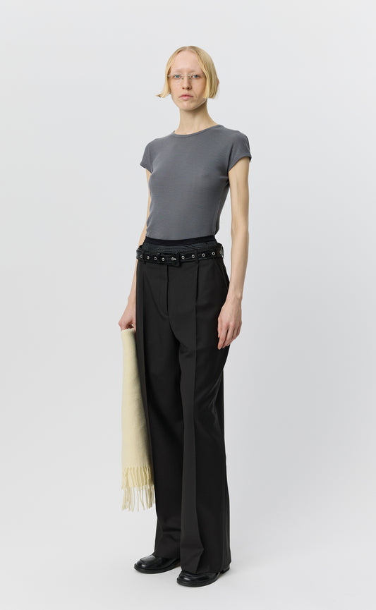 Drop Shoulder Tank - Lead Grey Rib