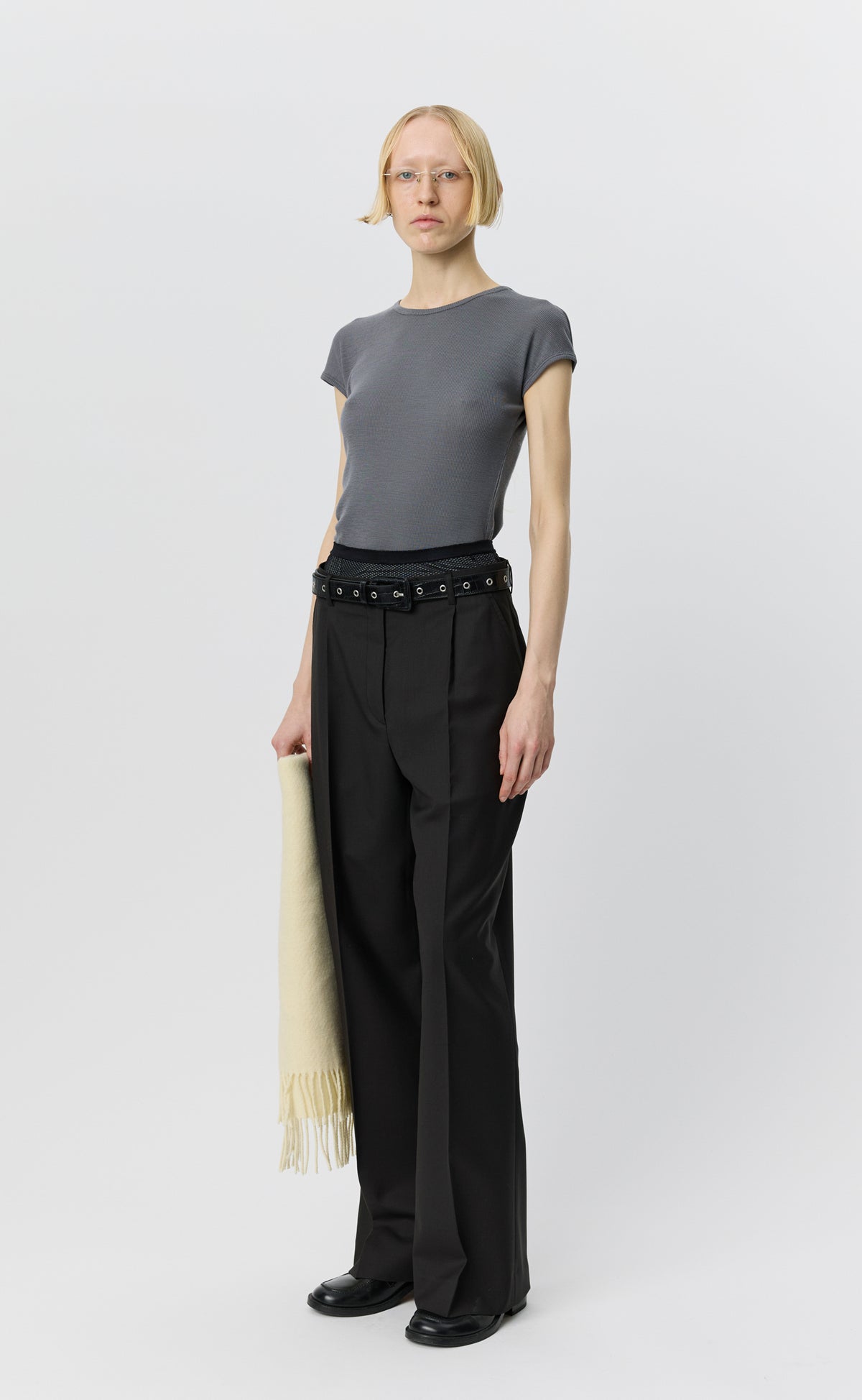 Drop Shoulder Tank - Lead Grey Rib