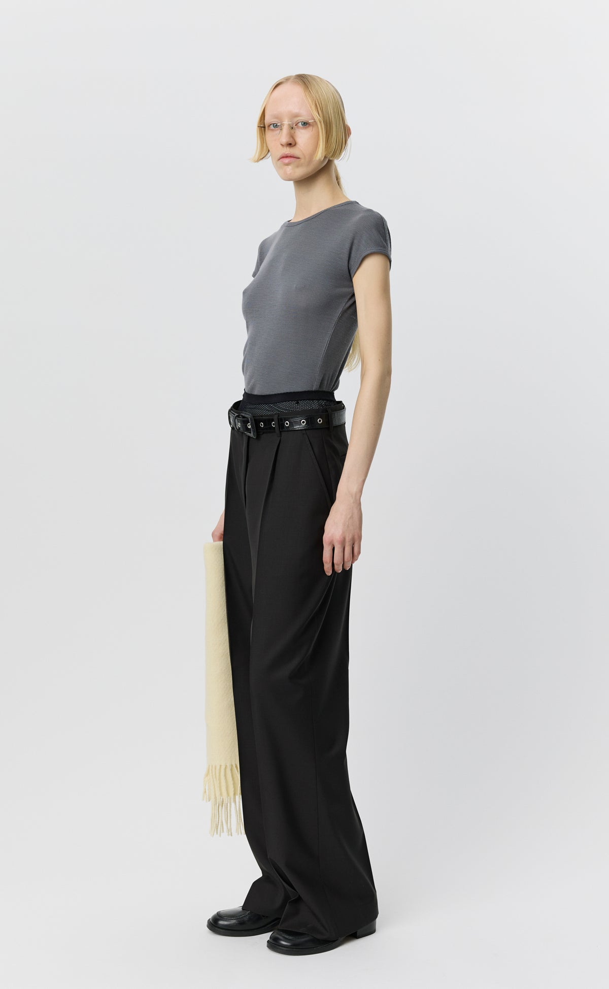 Drop Shoulder Tank - Lead Grey Rib