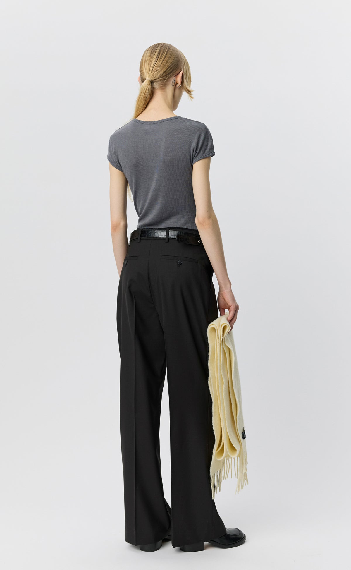 Drop Shoulder Tank - Lead Grey Rib
