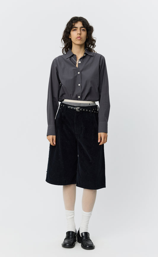Editional Cord Shorts - Black Punch Out