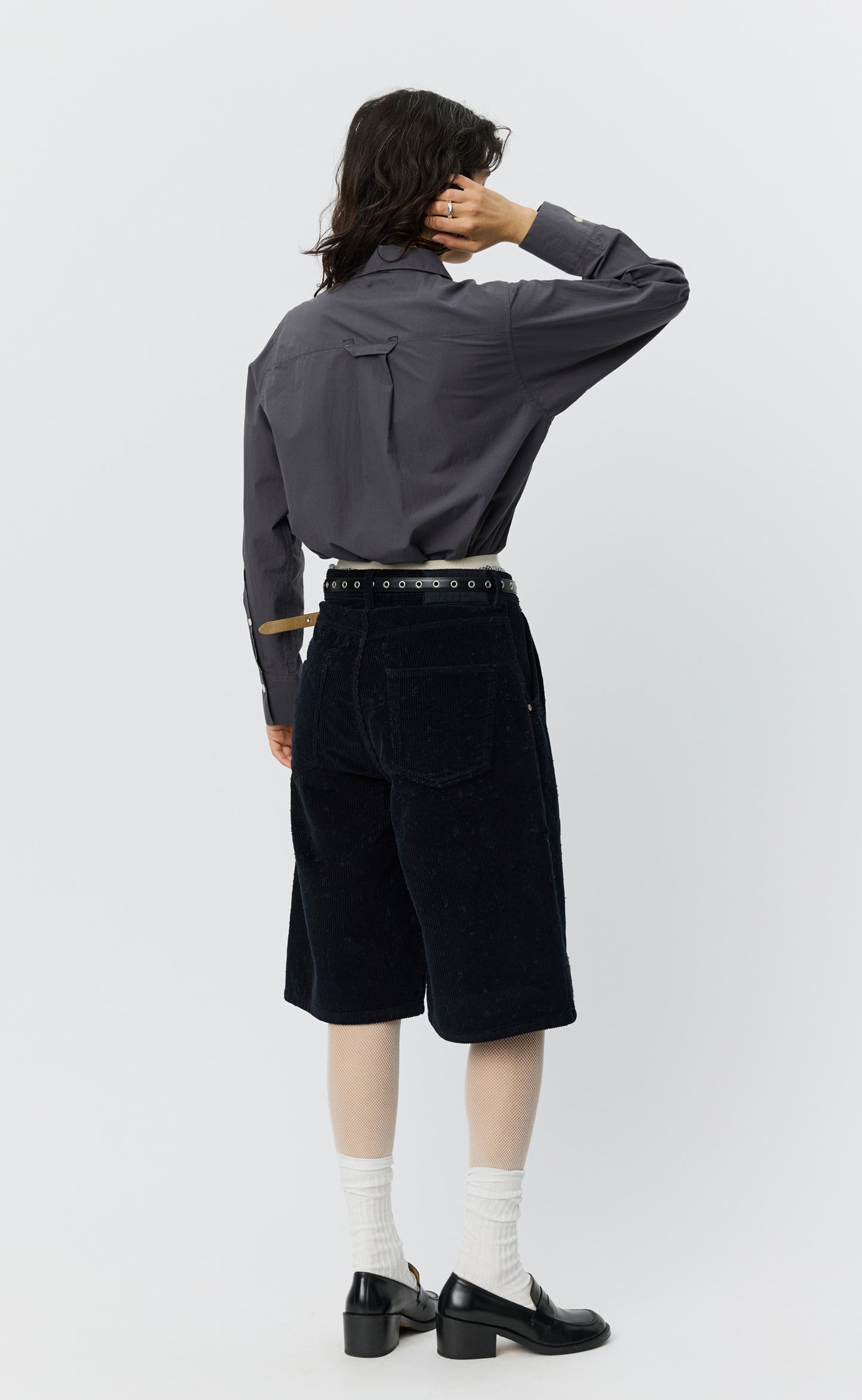 Editional Cord Shorts - Black Punch Out