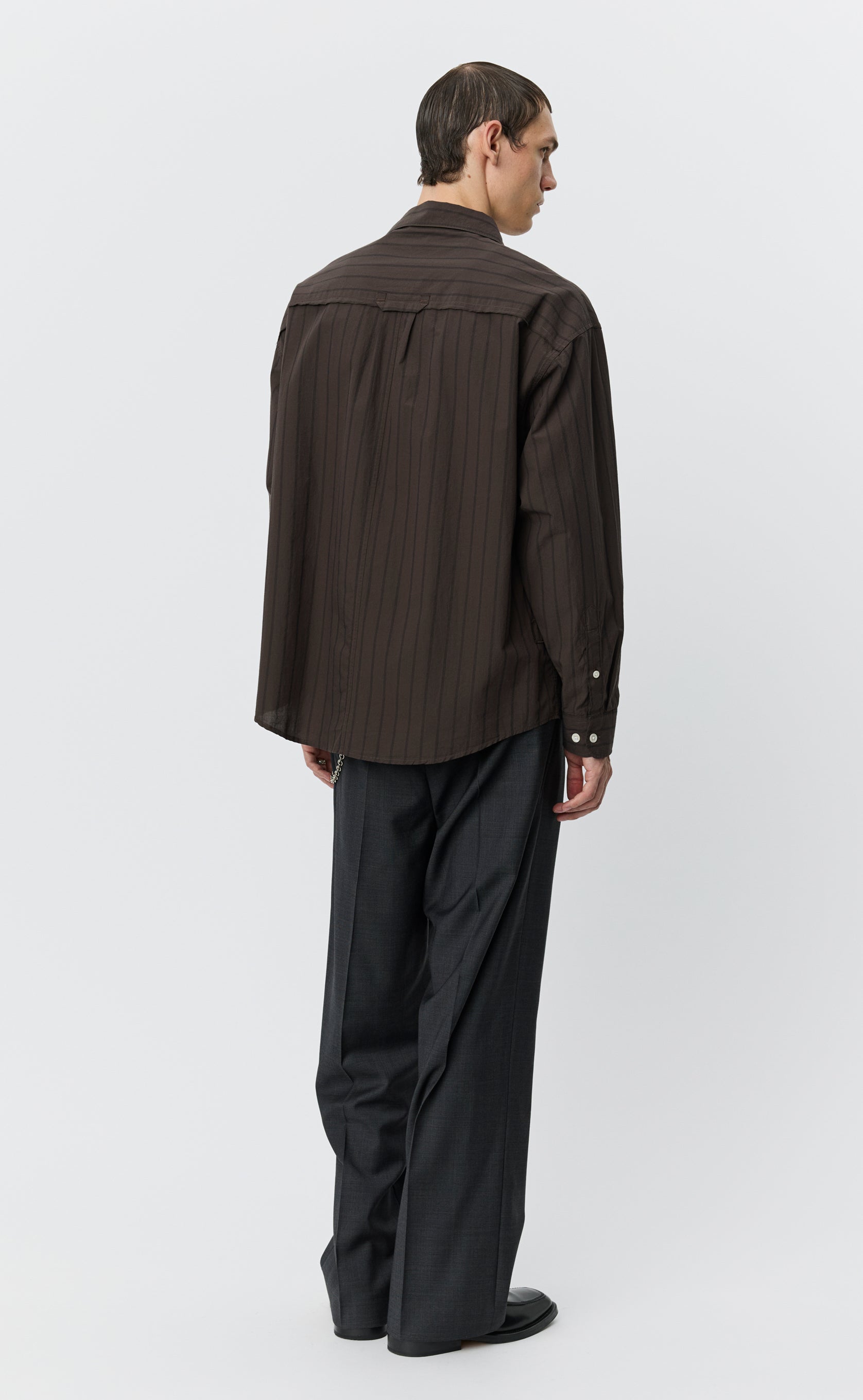 Essay Shirt - Dark Brown Triple Stripe mfpen Essay Shirt - Dark Brown Triple Stripe mfpen