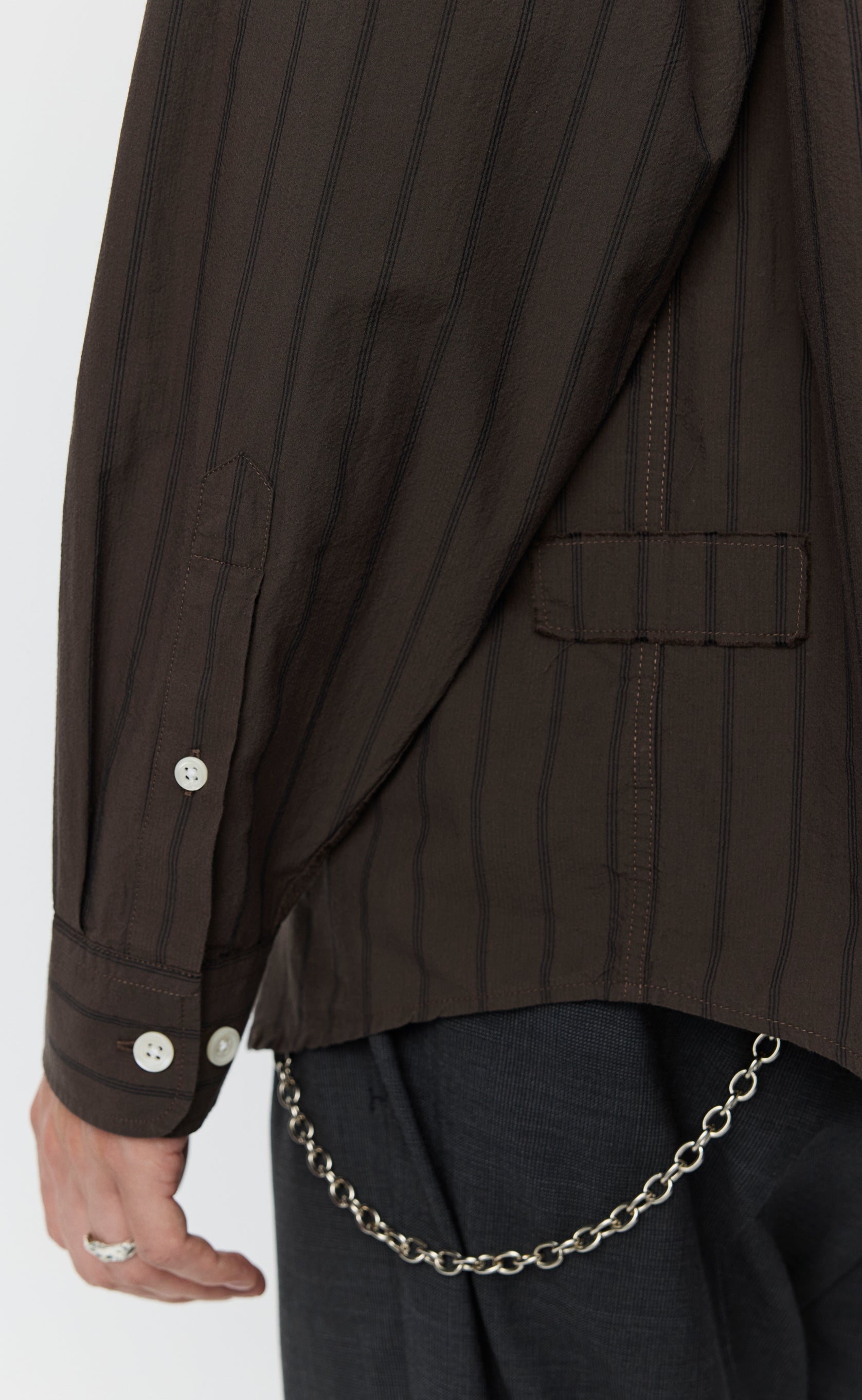 Essay Shirt - Dark Brown Triple Stripe – mfpen