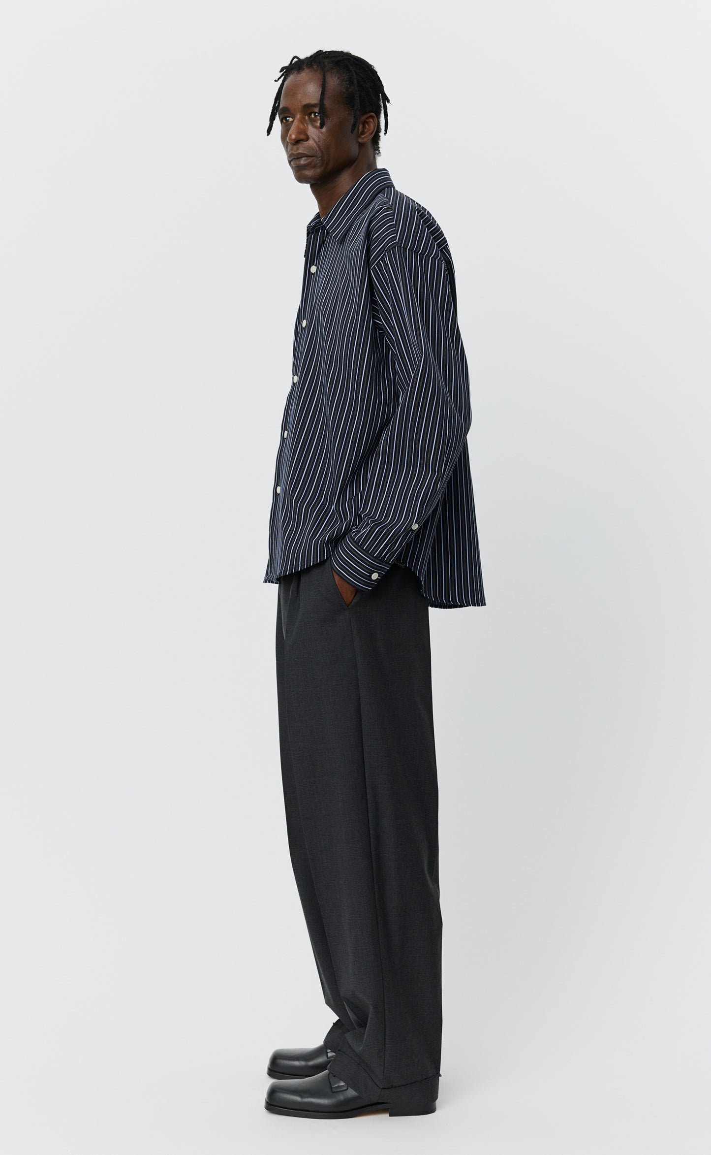 Exact Shirt - Black Office Stripe
