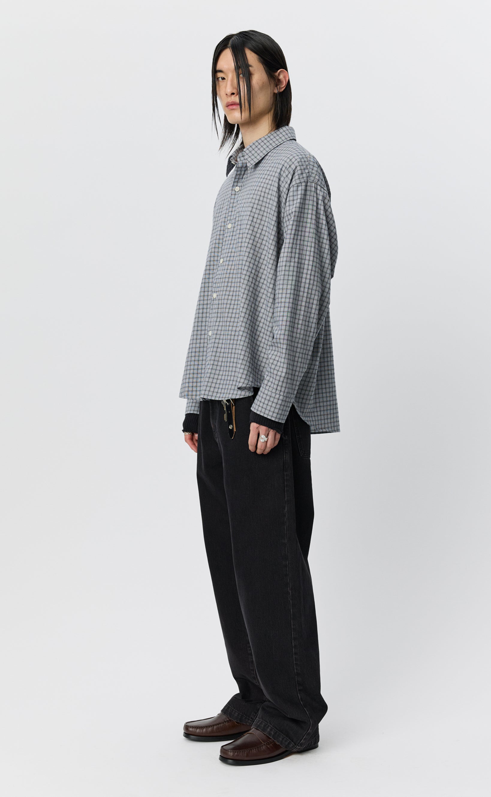 Exact Shirt - Light Grey Plaid – mfpen