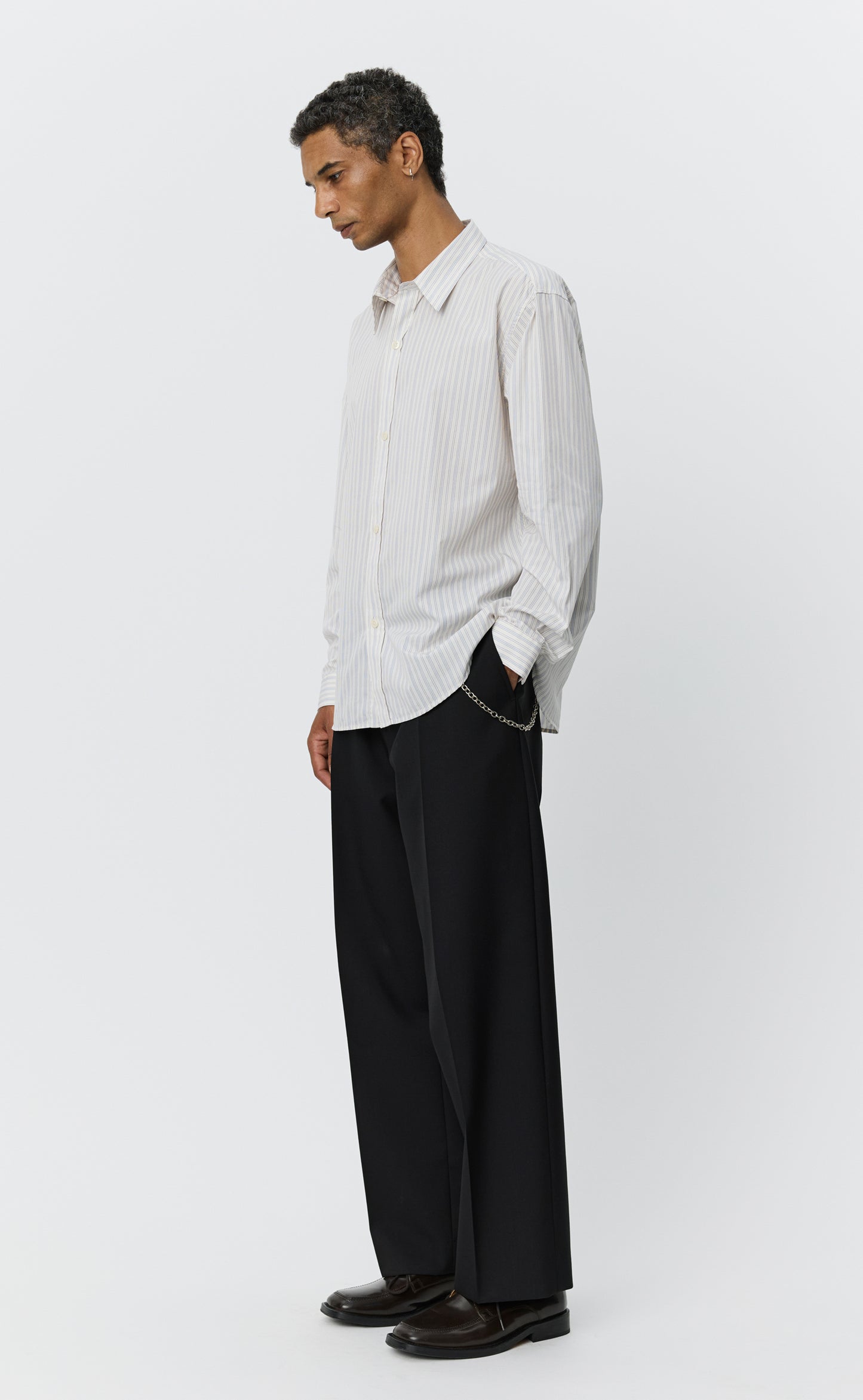 Evening Shirt - Off White Business Stripe
