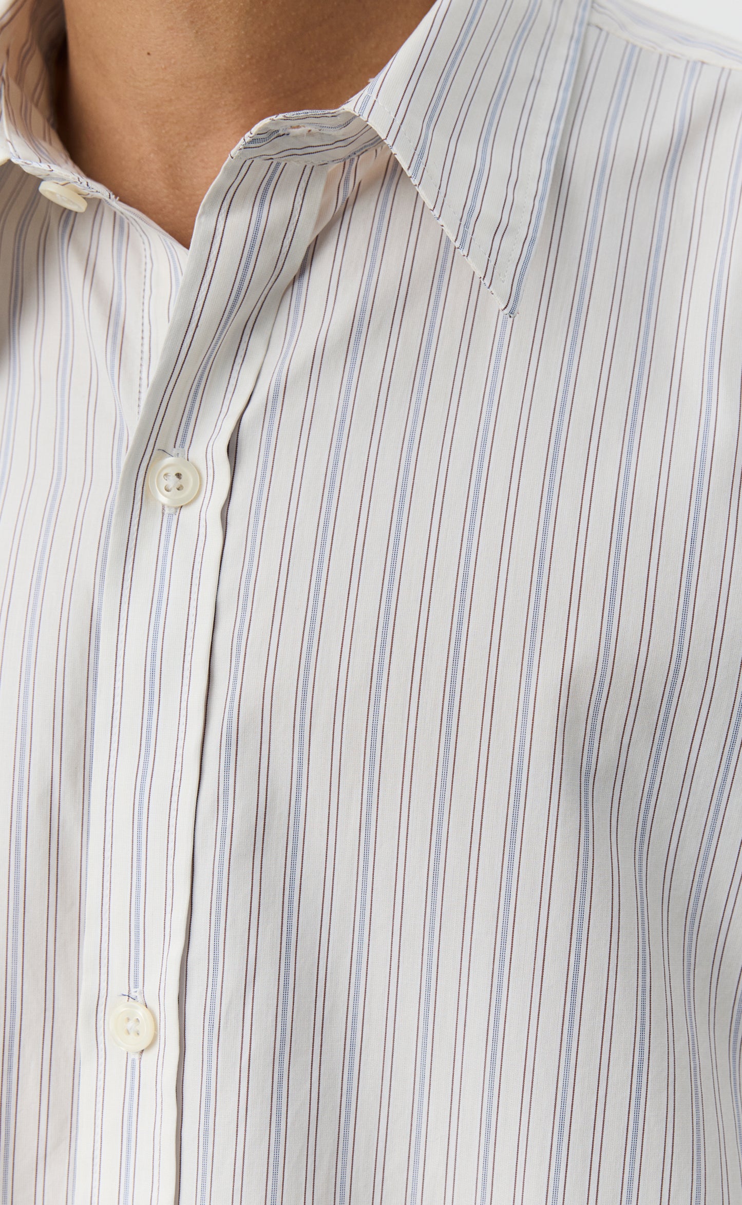 Evening Shirt - Off White Business Stripe