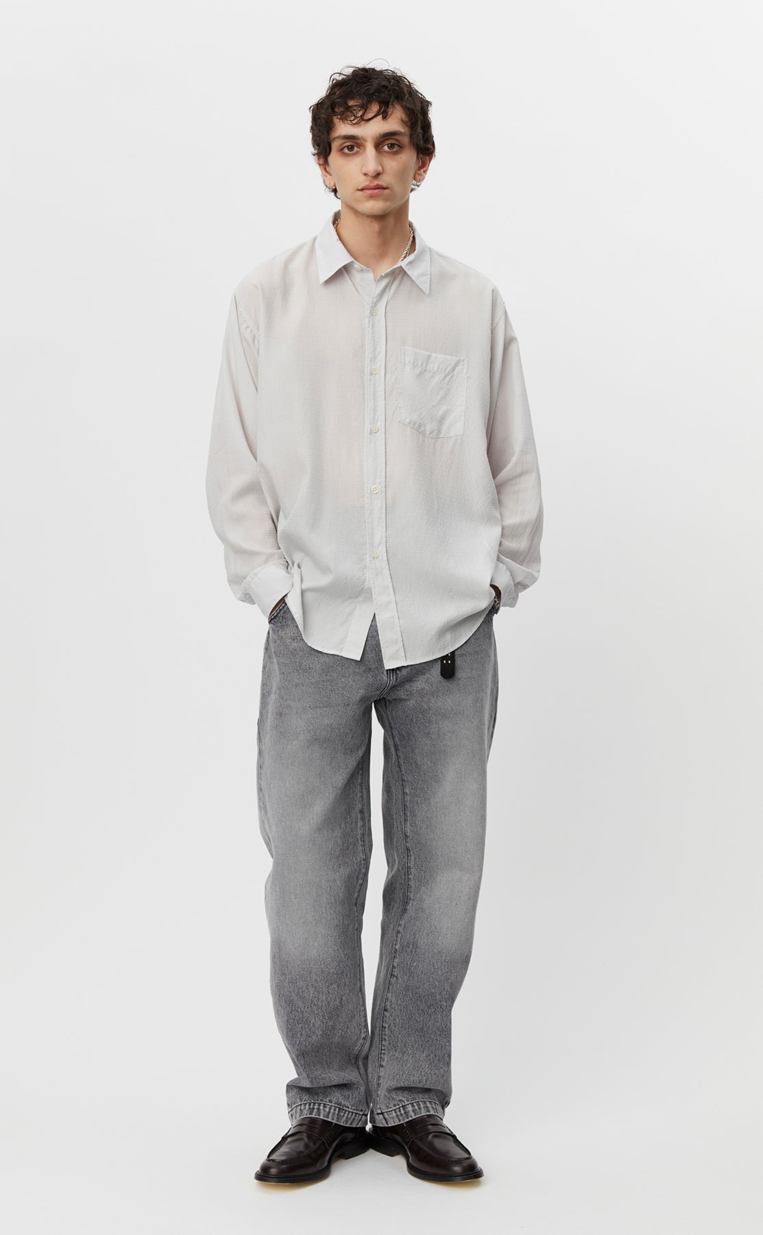 mfpen SS24 Executive Shirt - Light Grey Faconné