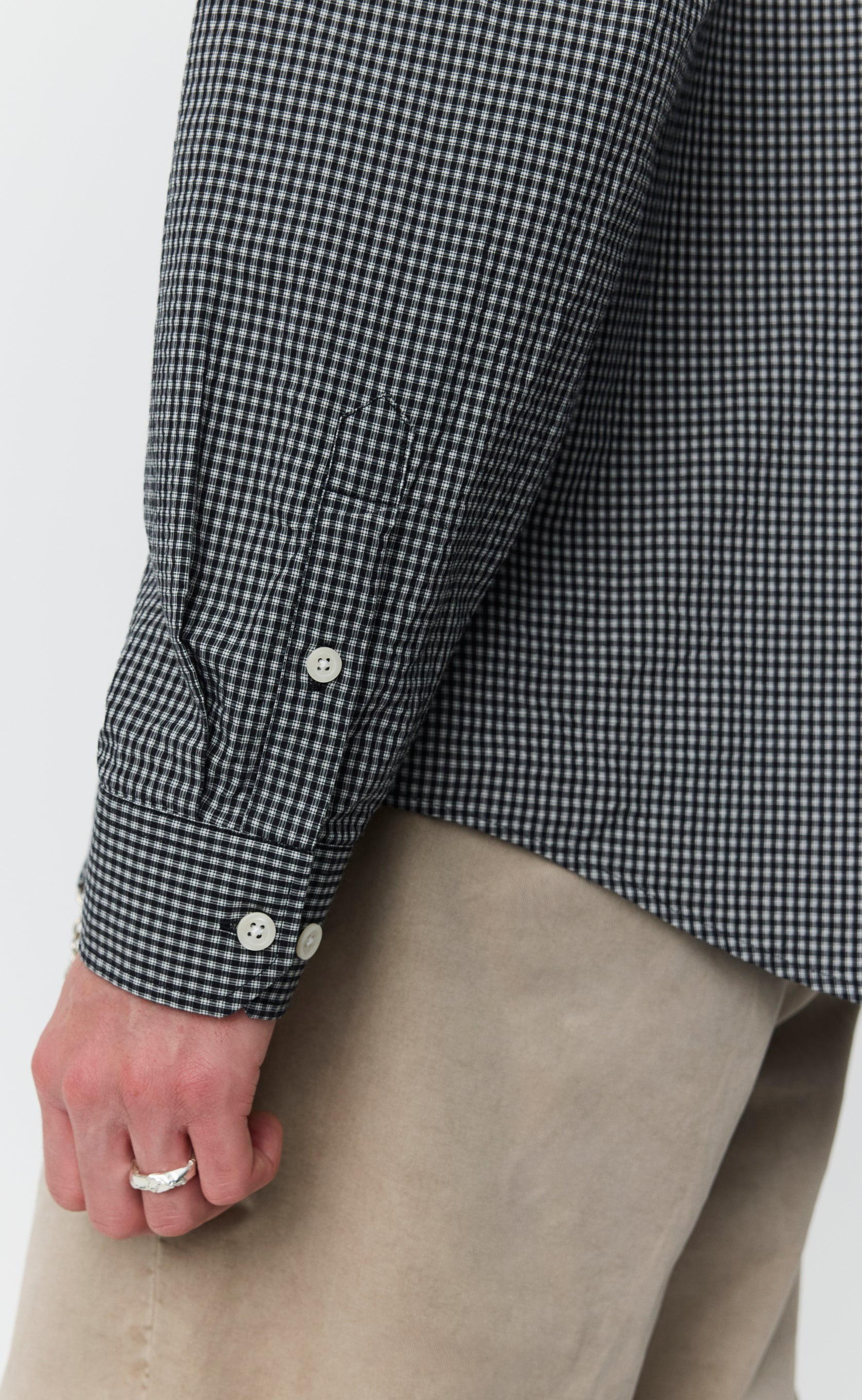 mf pen executive シアサッカーシャツ　M エムエフペン Executive Shirt - Black Experienced Check – mfpen