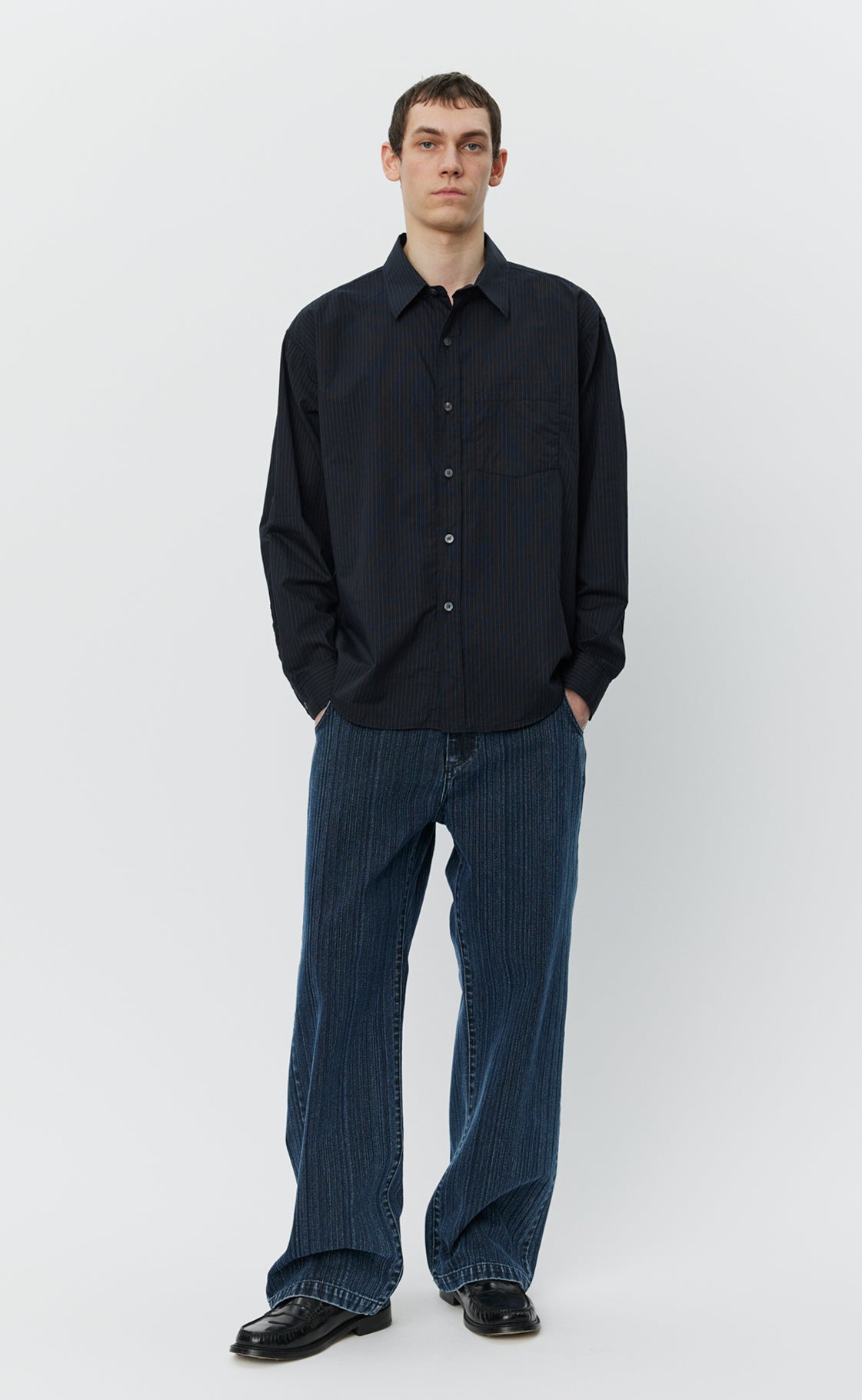 Executive Shirt - Black Pinstripe