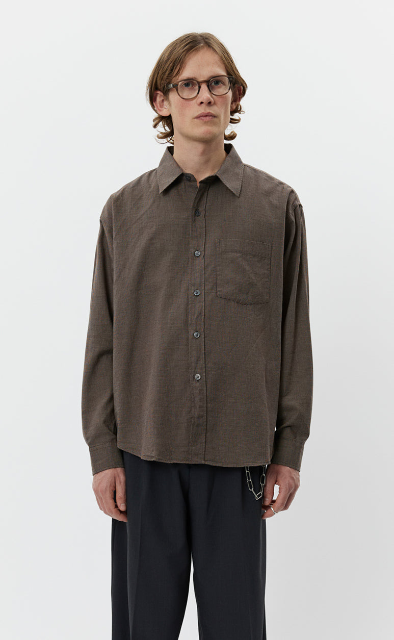 Executive Shirt - Brown Micro Check