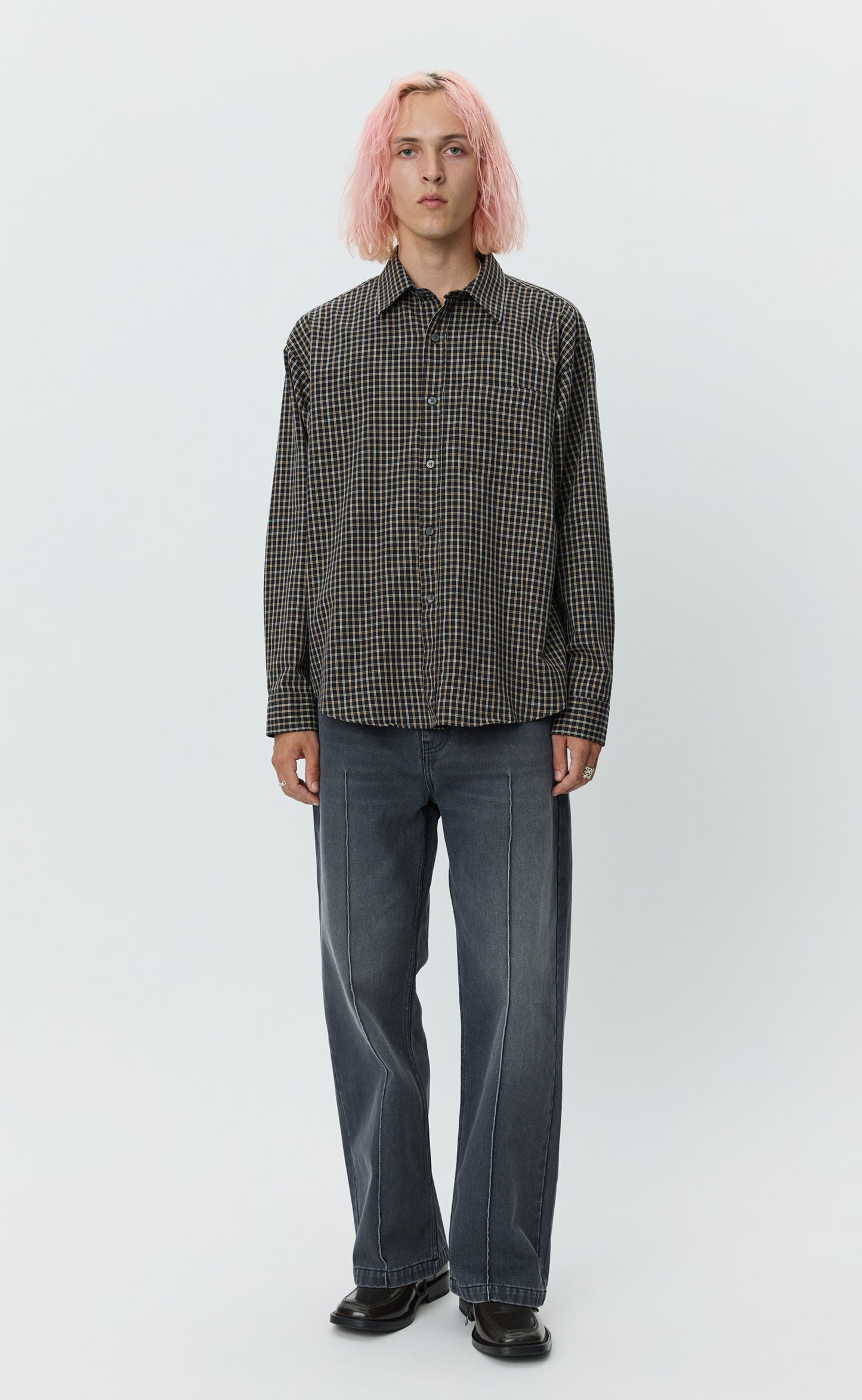 Executive Shirt - Black Comfy Check