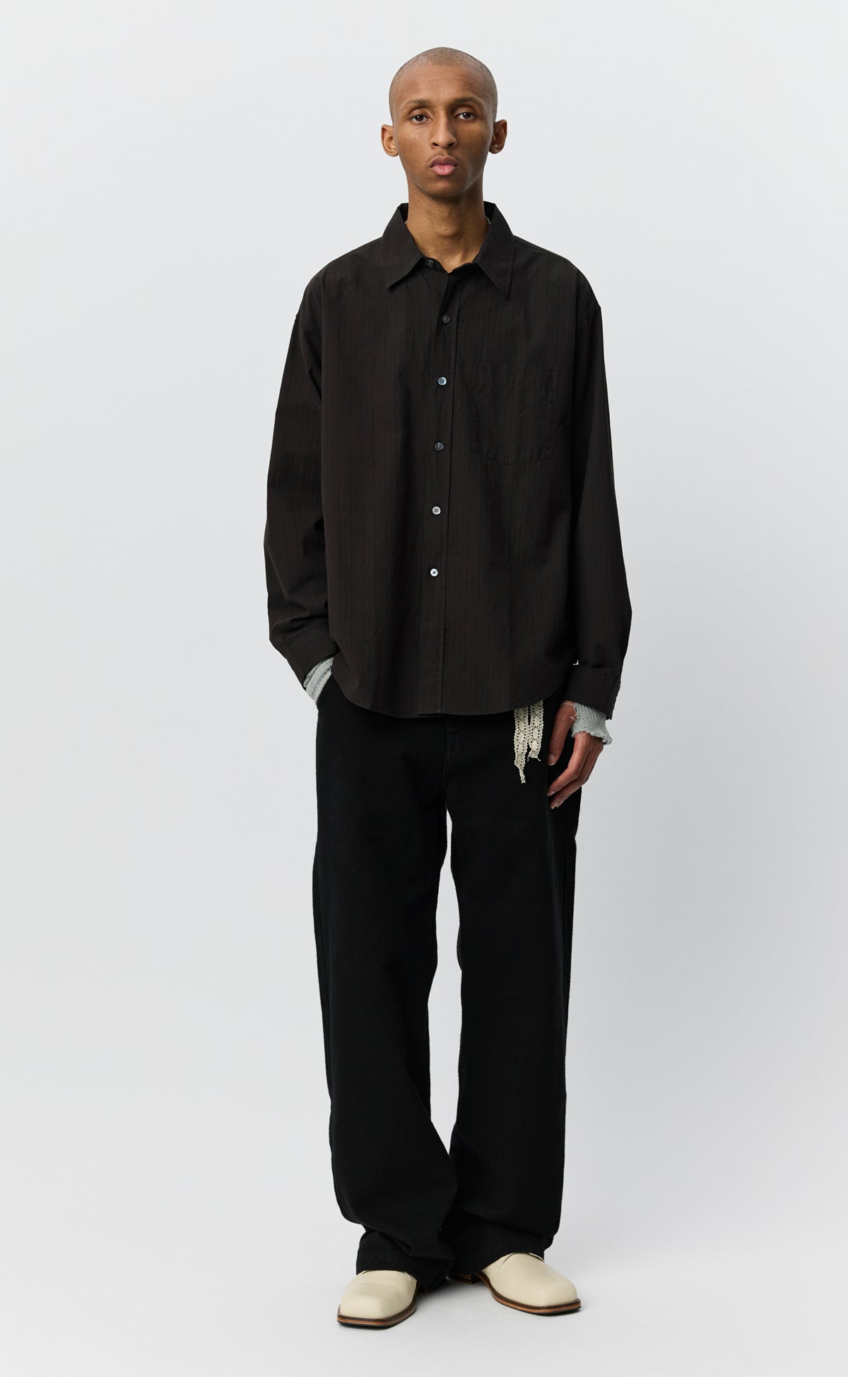 Executive Shirt - Dark Brown Stripe
