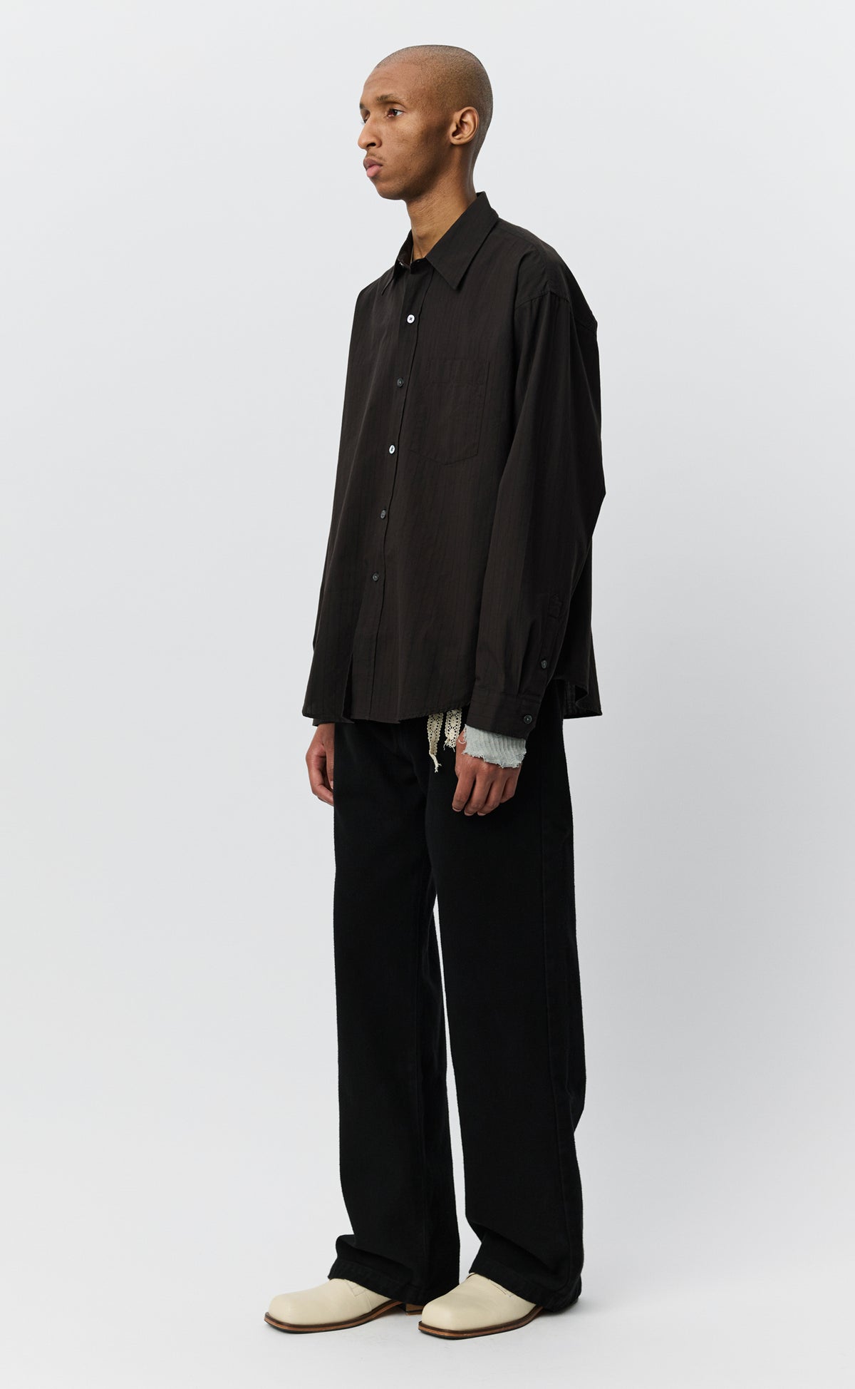 Executive Shirt - Dark Brown Stripe