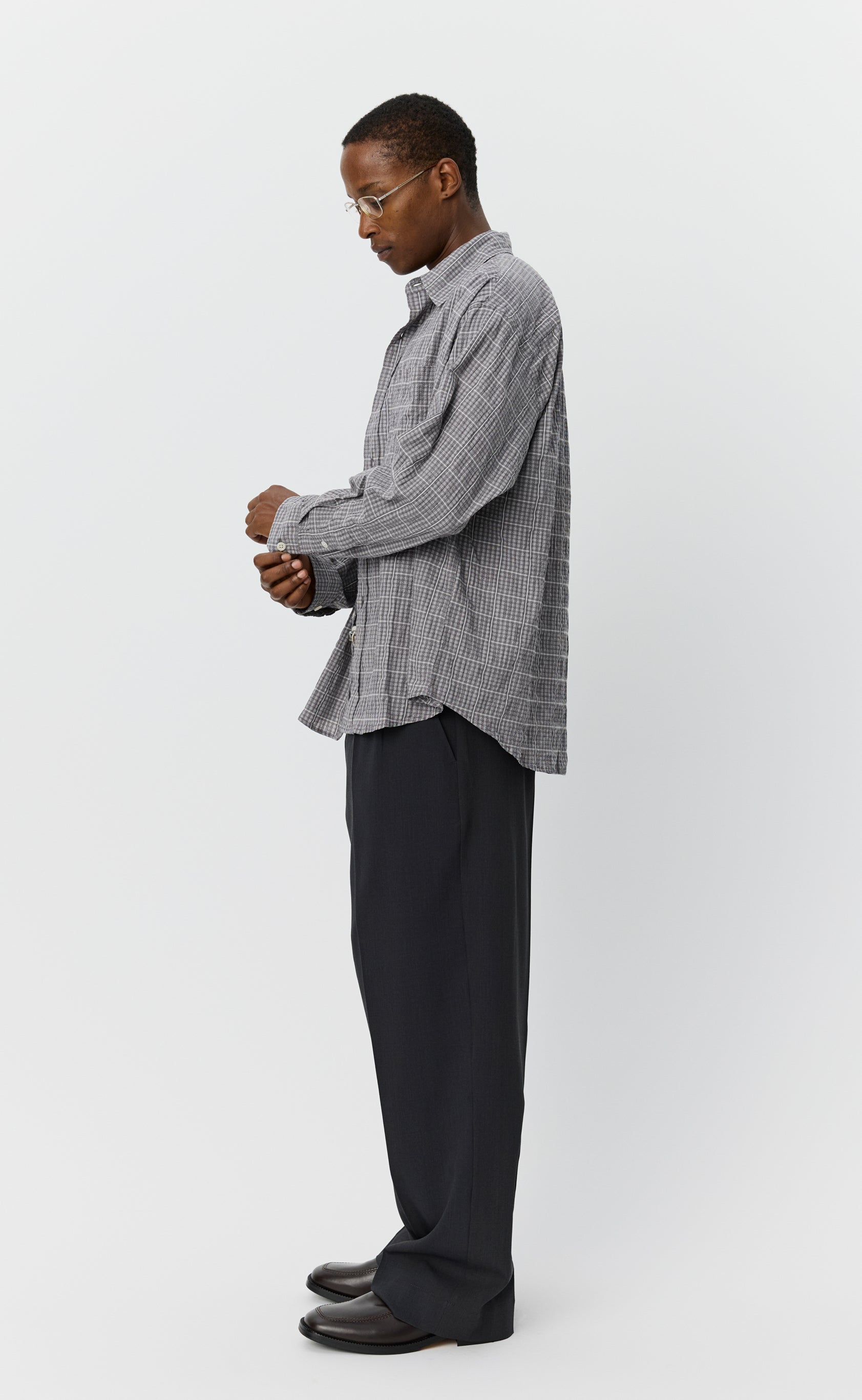 トップス mfpen executive shirt xs mfpen Executive Shirt in Dark Grey Double Stripe Curated at Jake