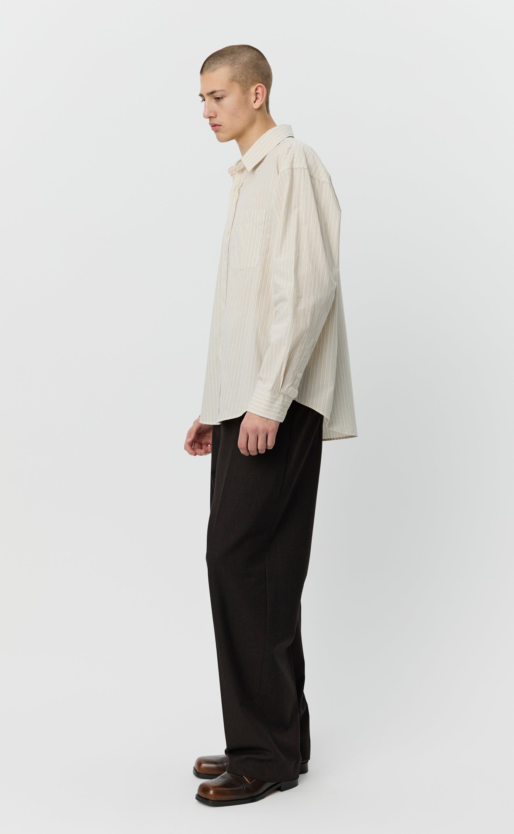 Executive Shirt - Light Brown Archive Stripe – mfpen