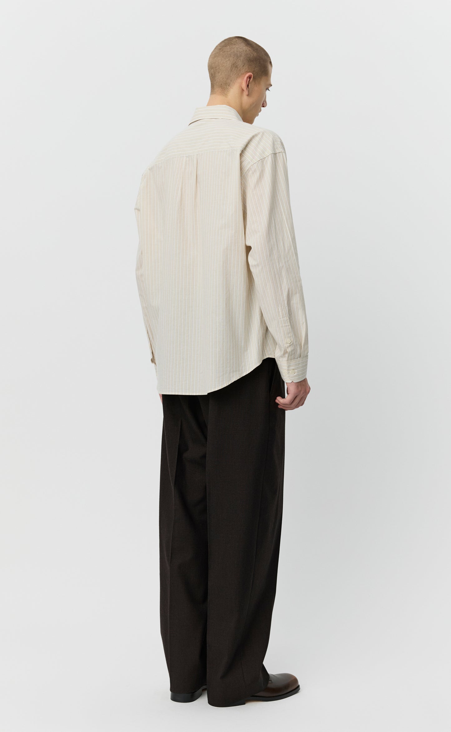 Executive Shirt - Light Brown Archive Stripe