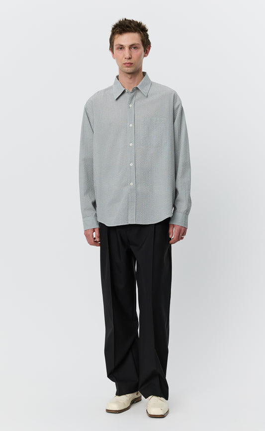 Executive Shirt - Textured Bottle Grey Check