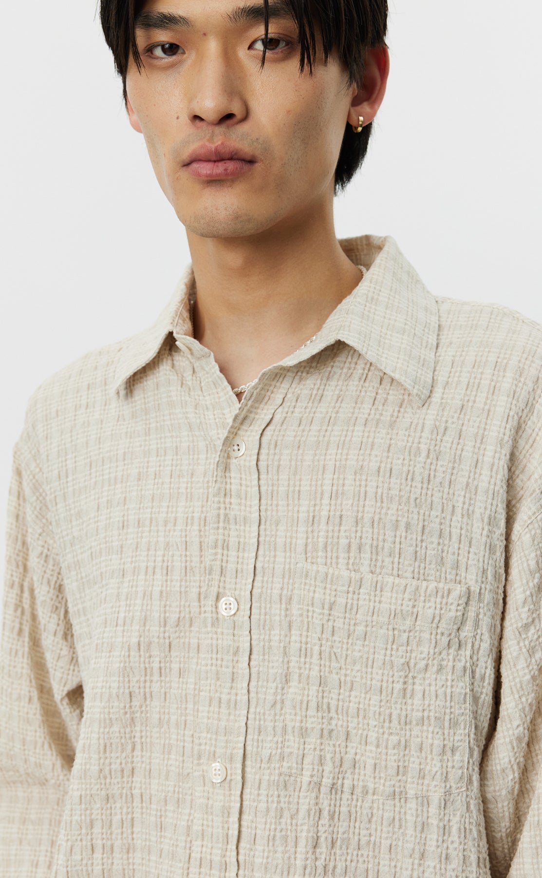 Executive Shirt - Beige Structure Check