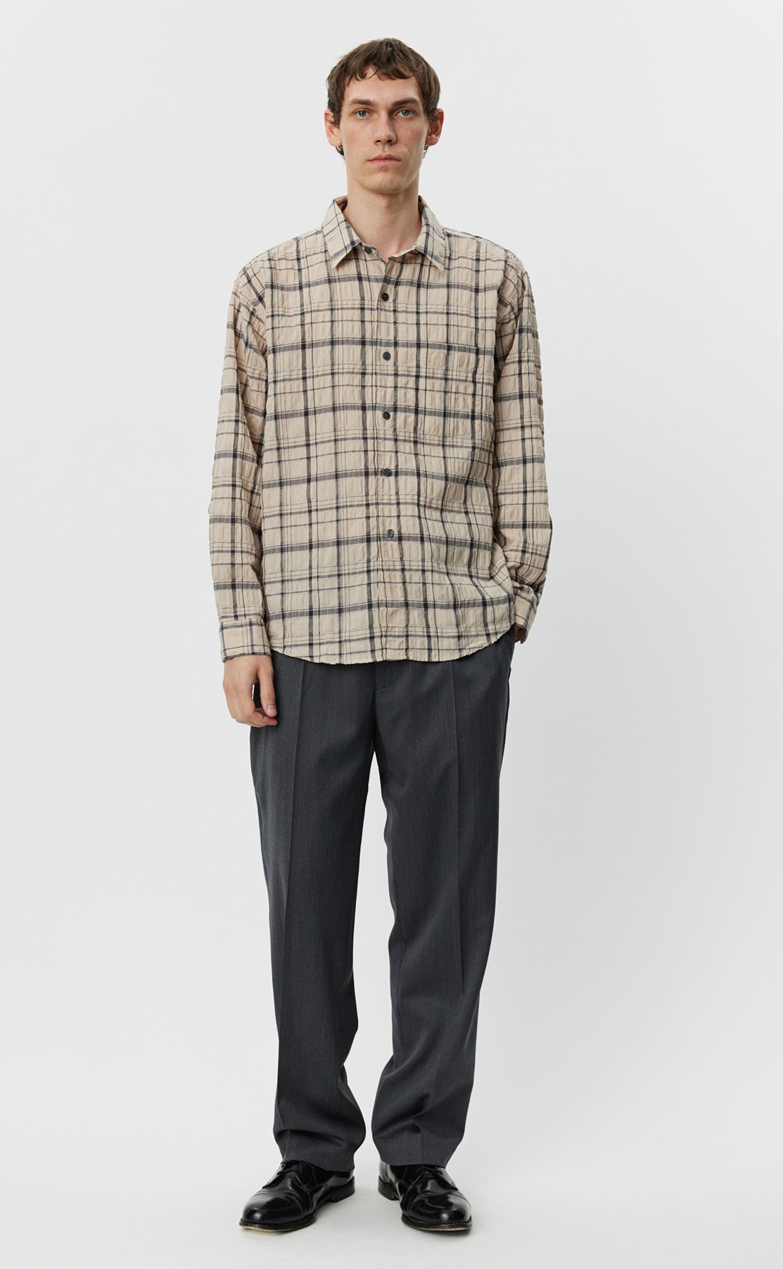 Executive Shirt - Big Beige Check