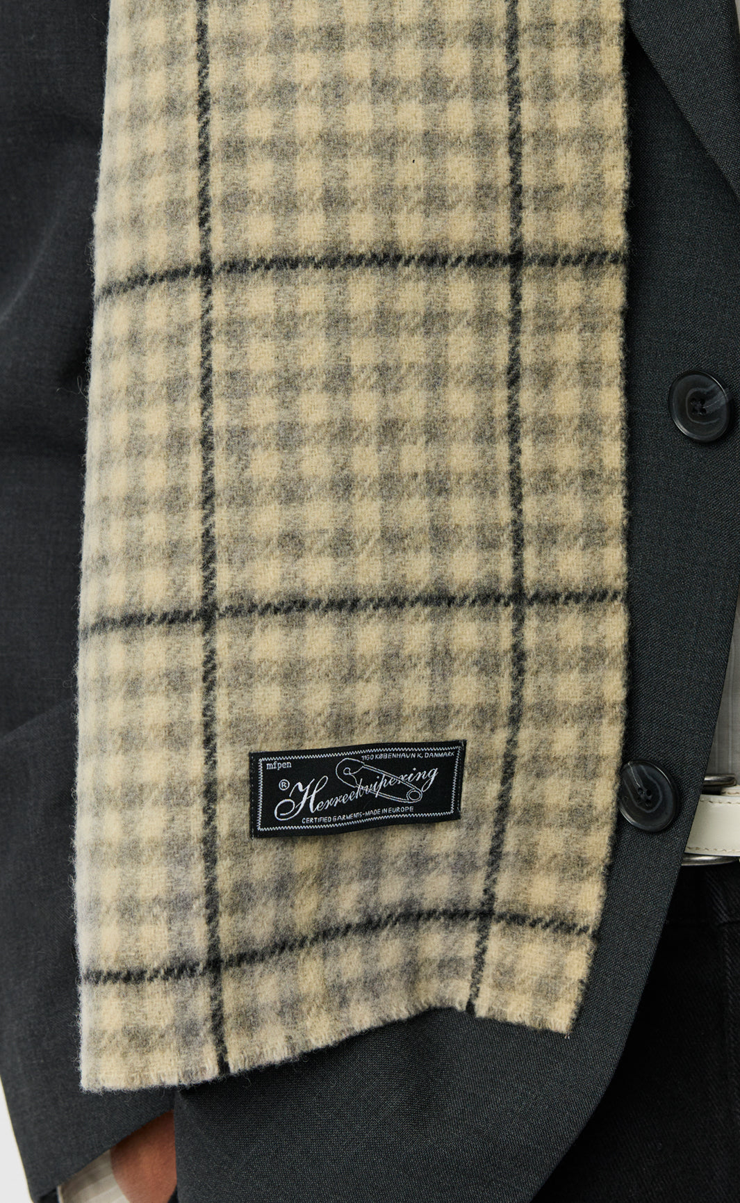 Facade Scarf - Double Faced Grey Check