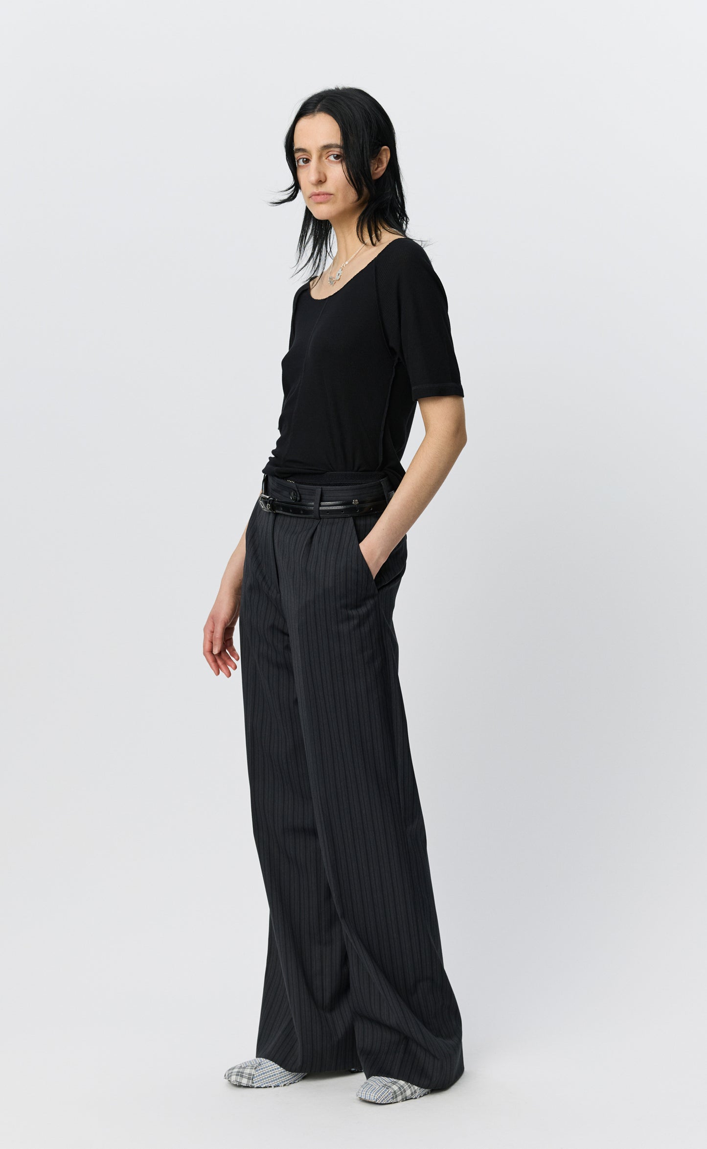 Flatlock Raglan Tee - Black Rib