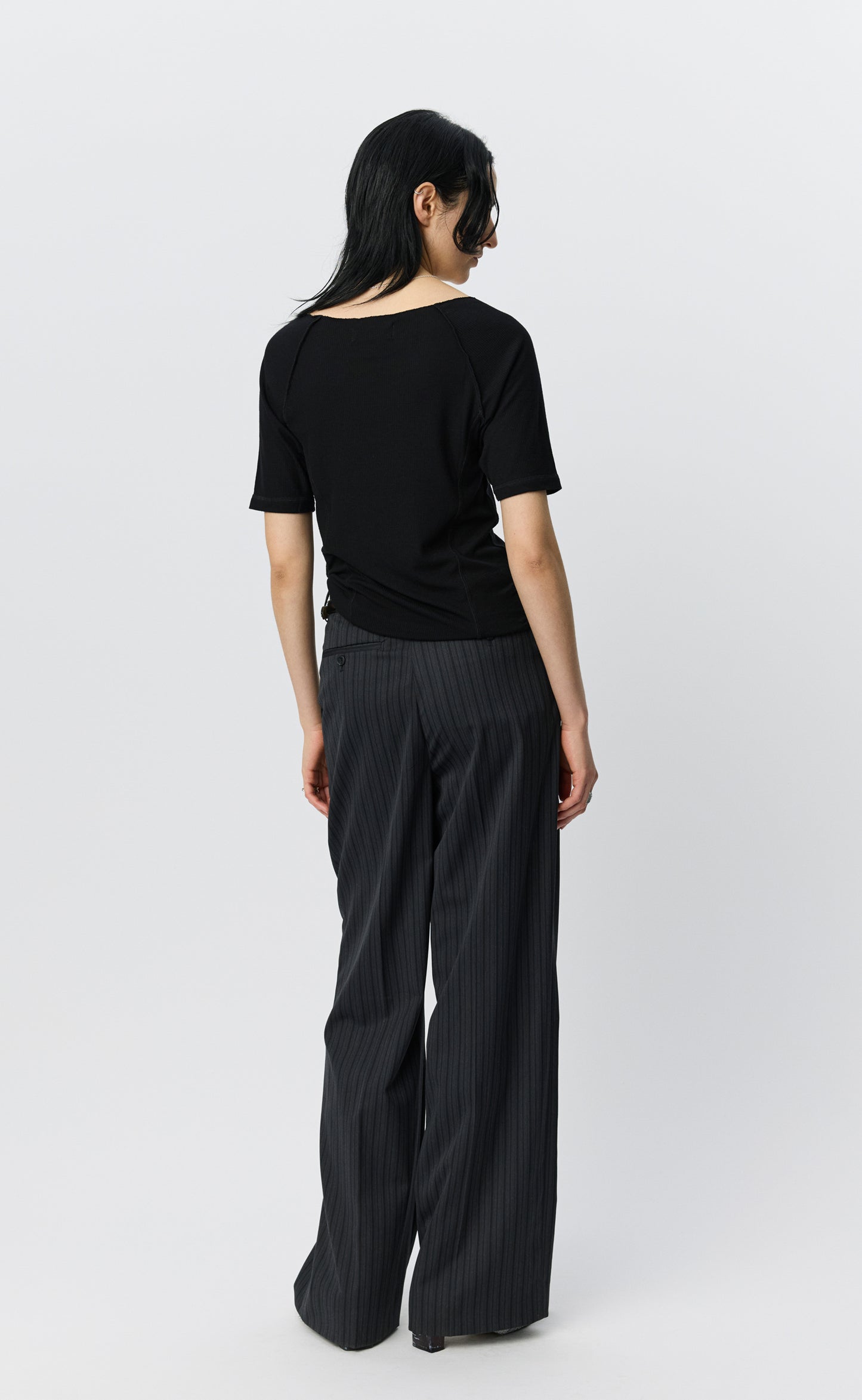 Flatlock Raglan Tee - Black Rib