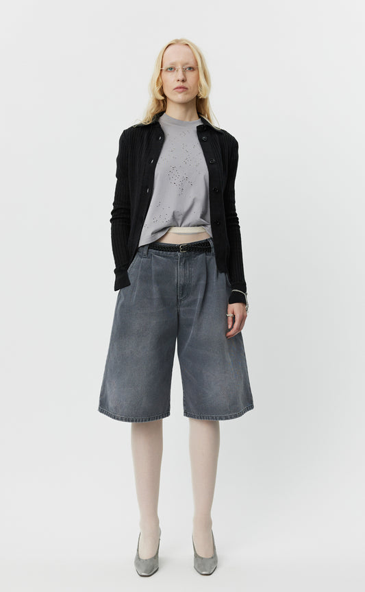 Flower Rivet Shorts - Slate
