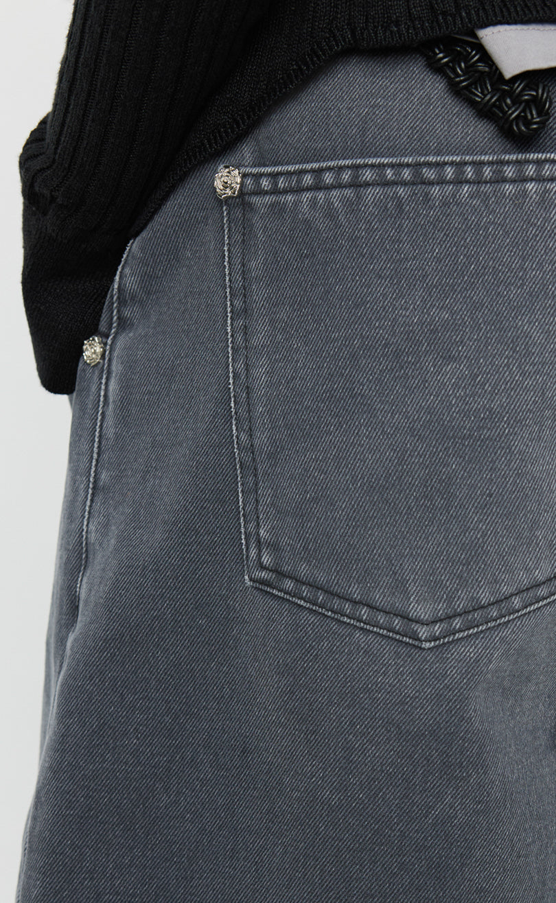 Flower Rivet Shorts - Slate