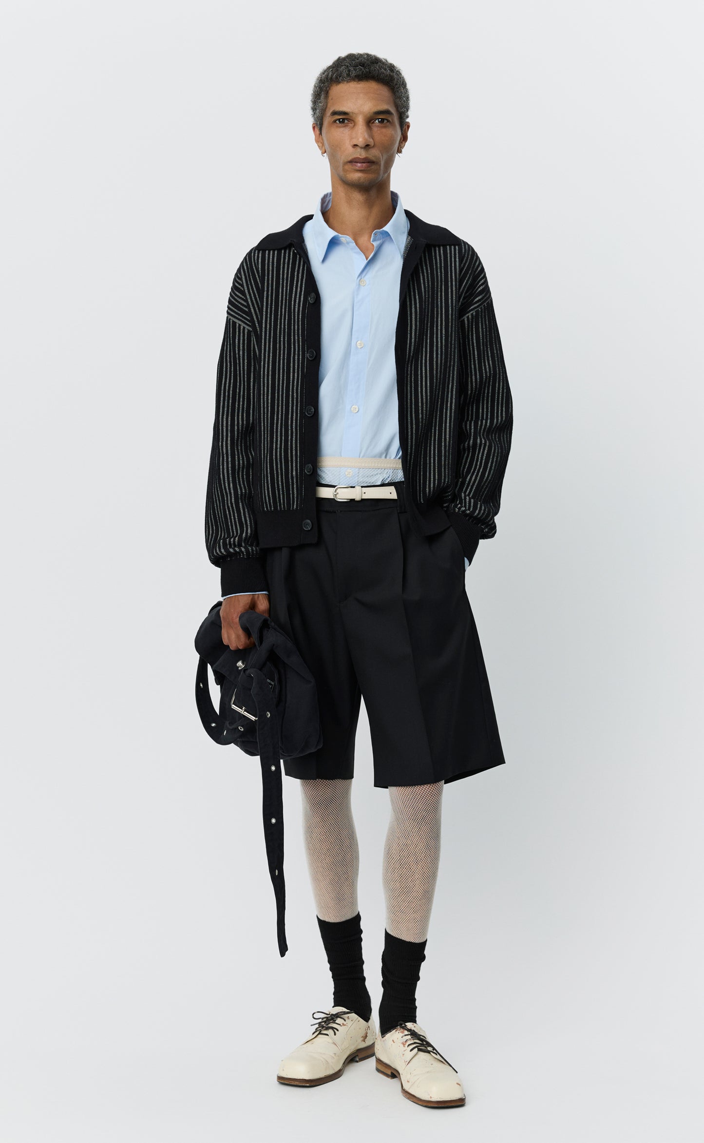 Formal Cardigan - Black Stripe