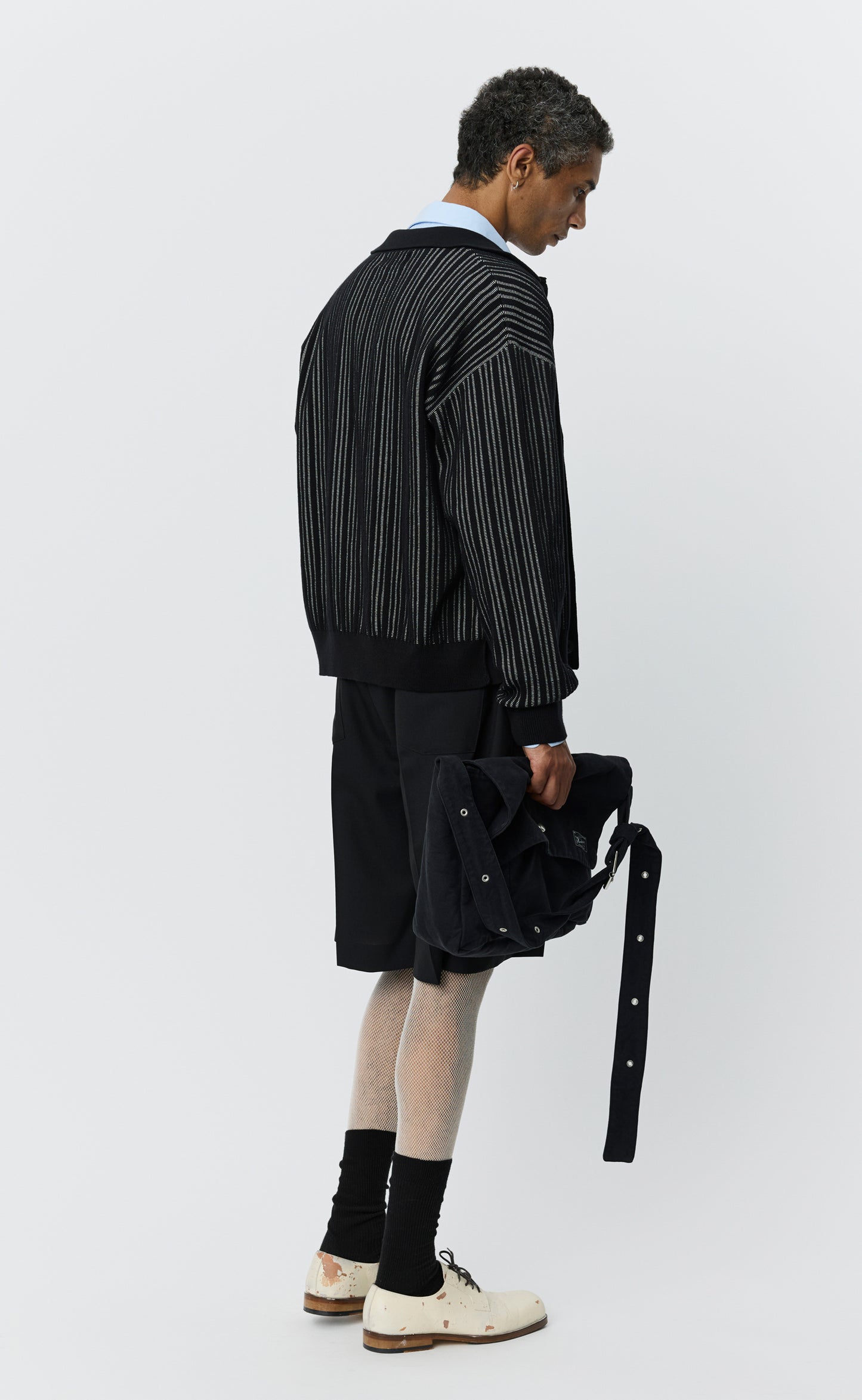 Formal Cardigan - Black Stripe