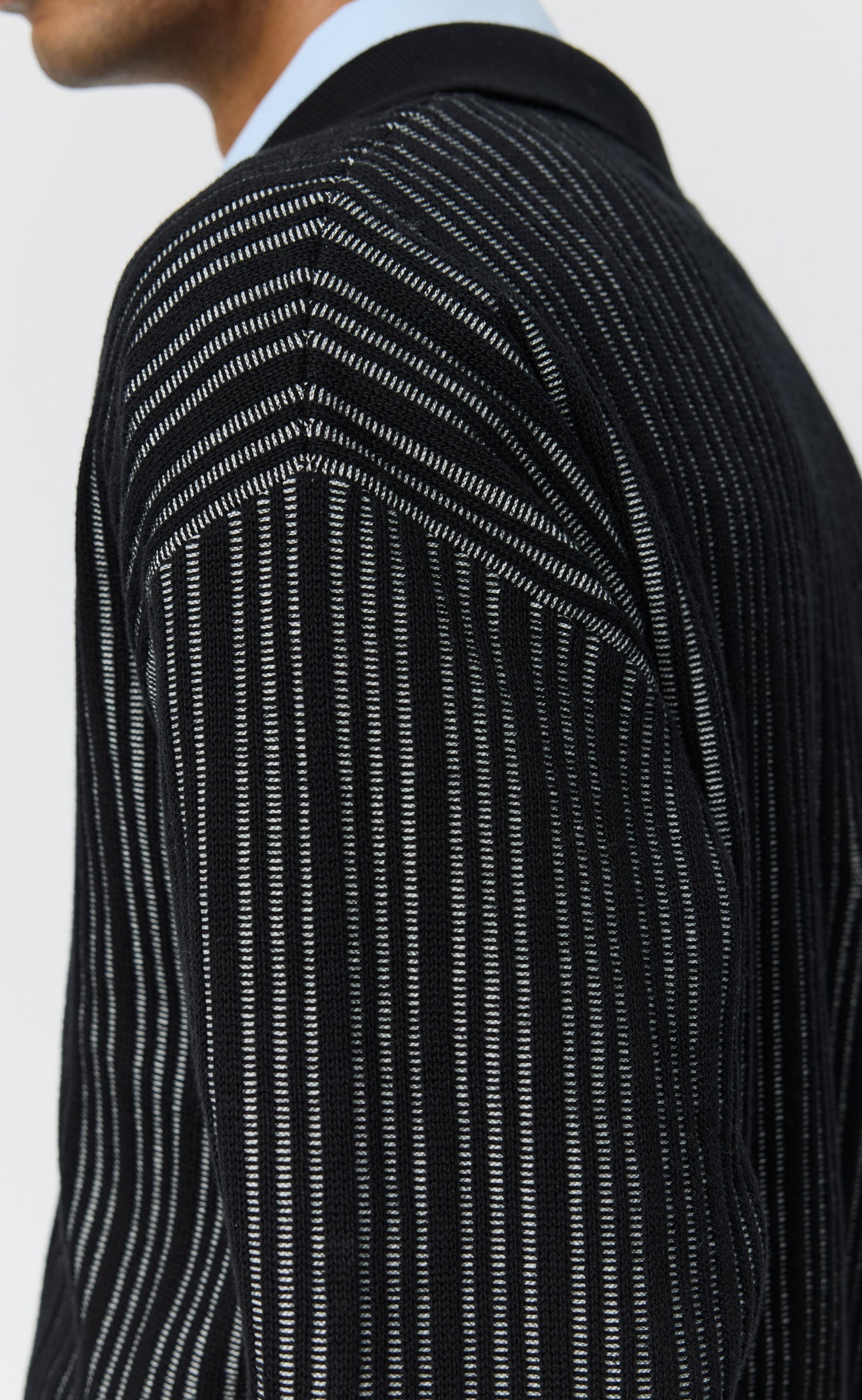 Formal Cardigan - Black Stripe