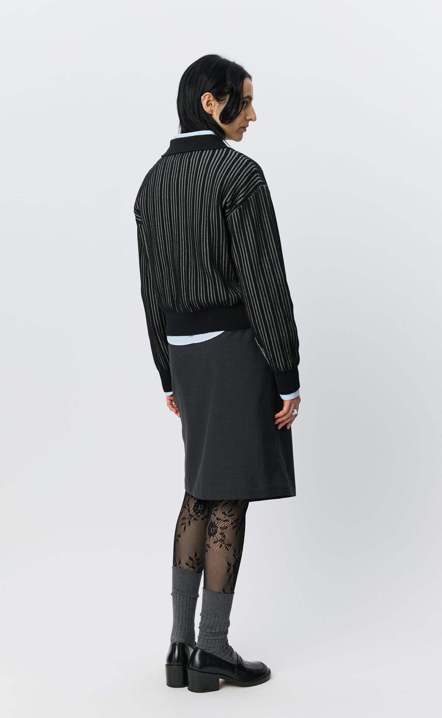 Form Cardigan - Black Stripe