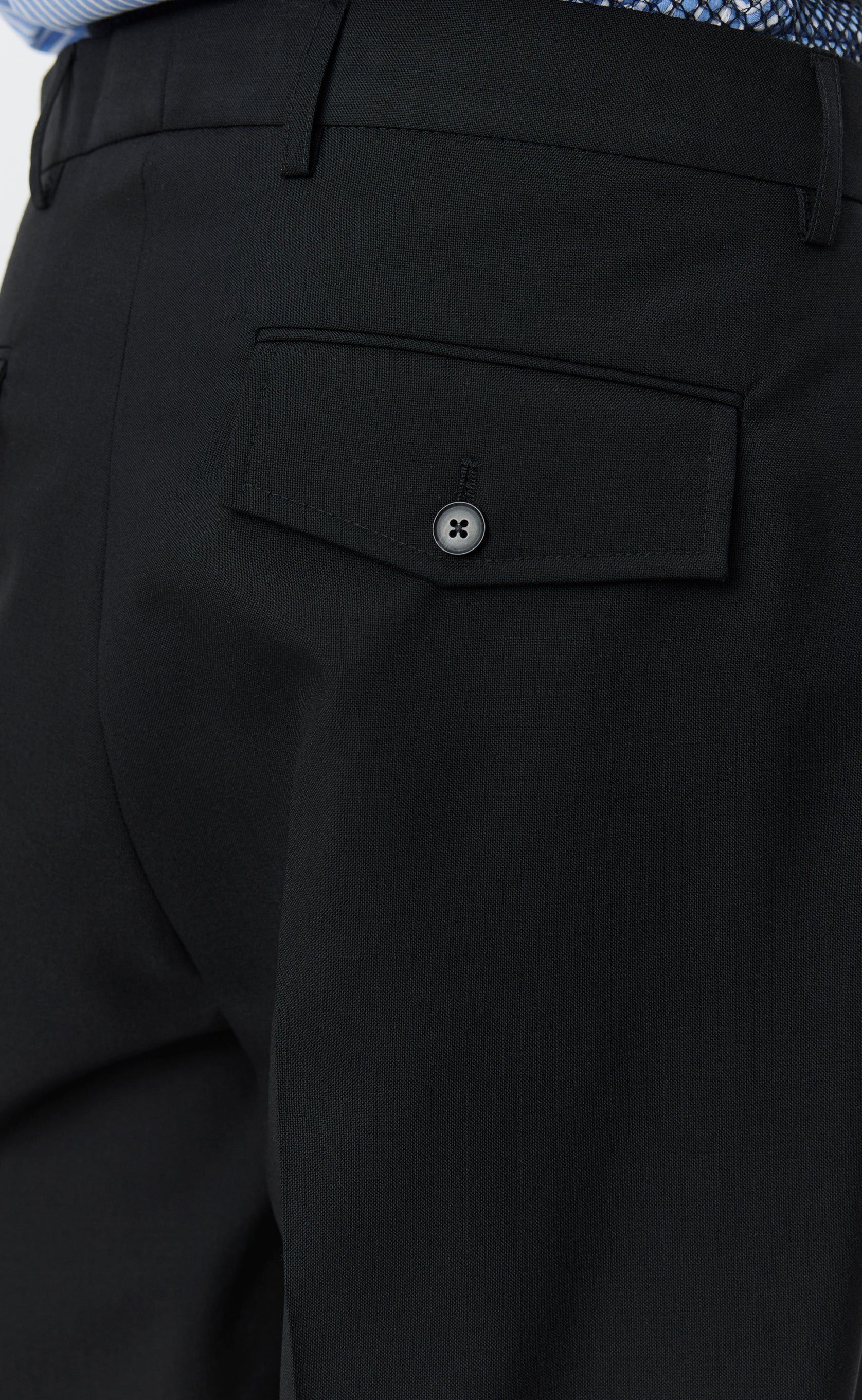 Formal Trousers - Black Tropical Wool  mfpen