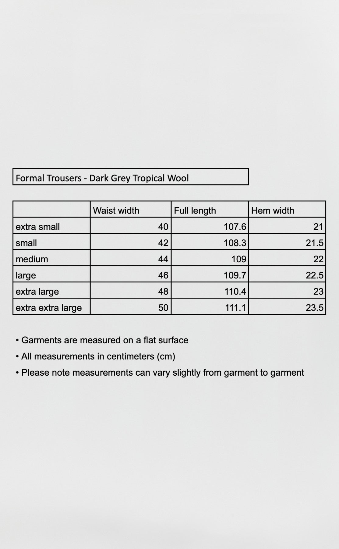 Formal Trousers - Dark Grey Tropical Wool