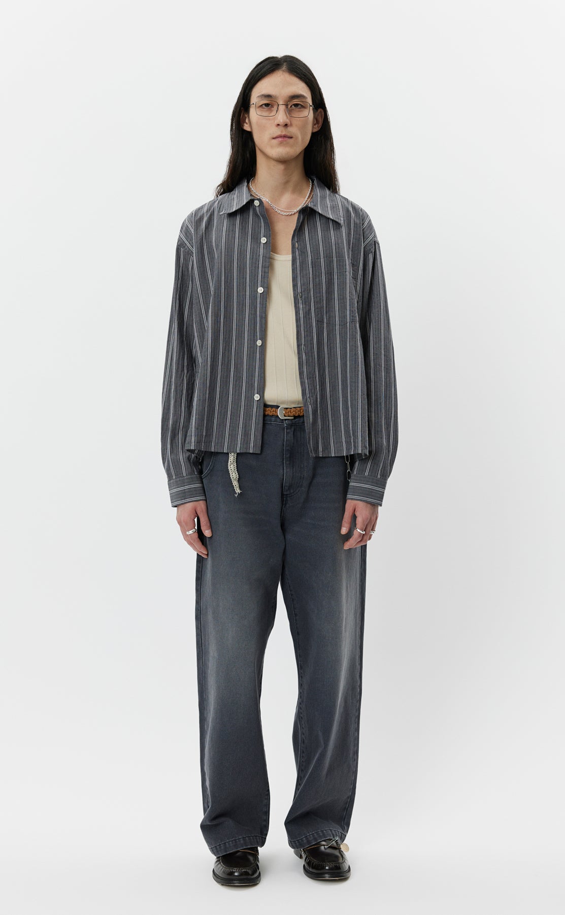 Frame Shirt - Grey Raised Stripe