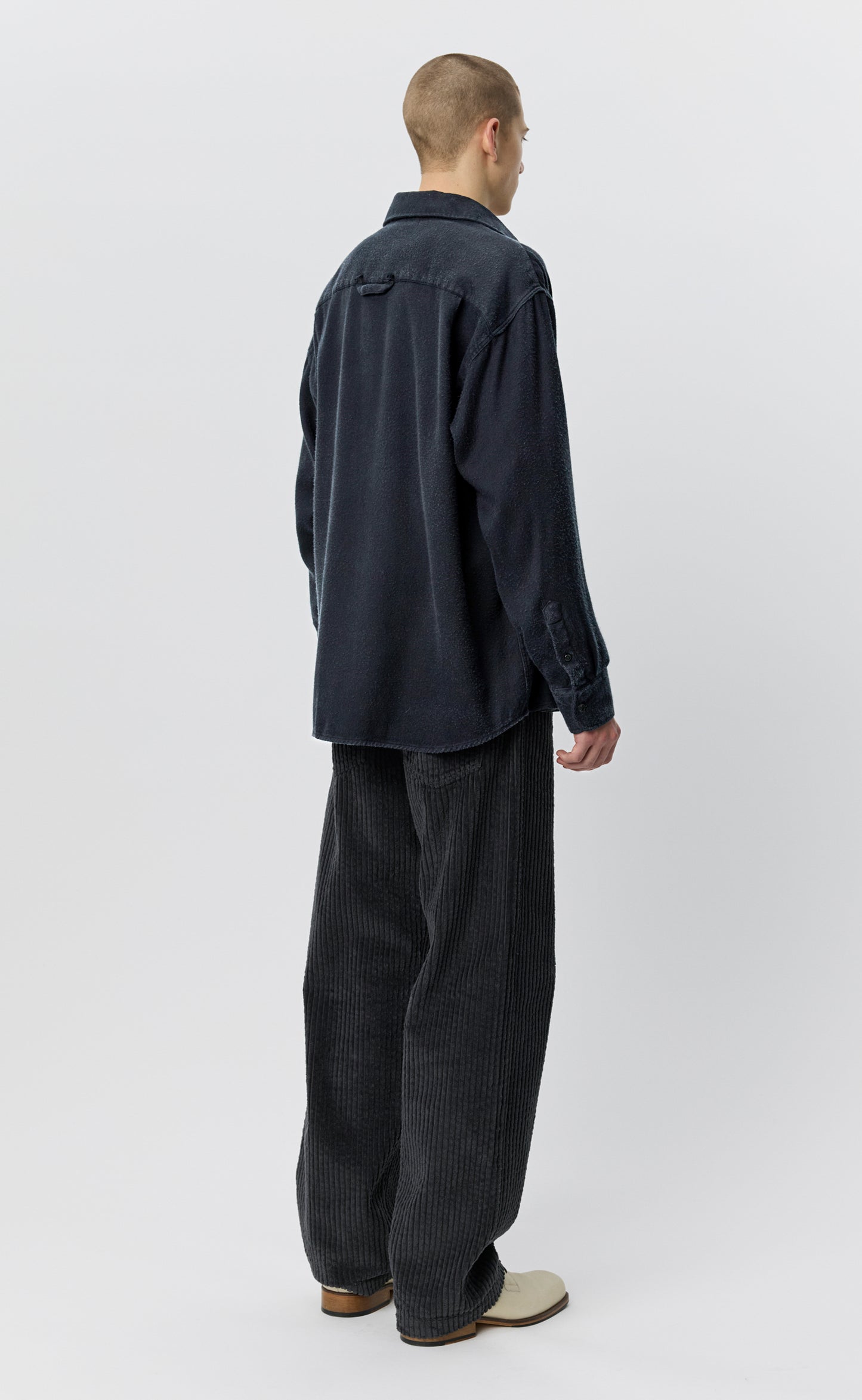 Gambler Shirt - Black Fuzz Tencel