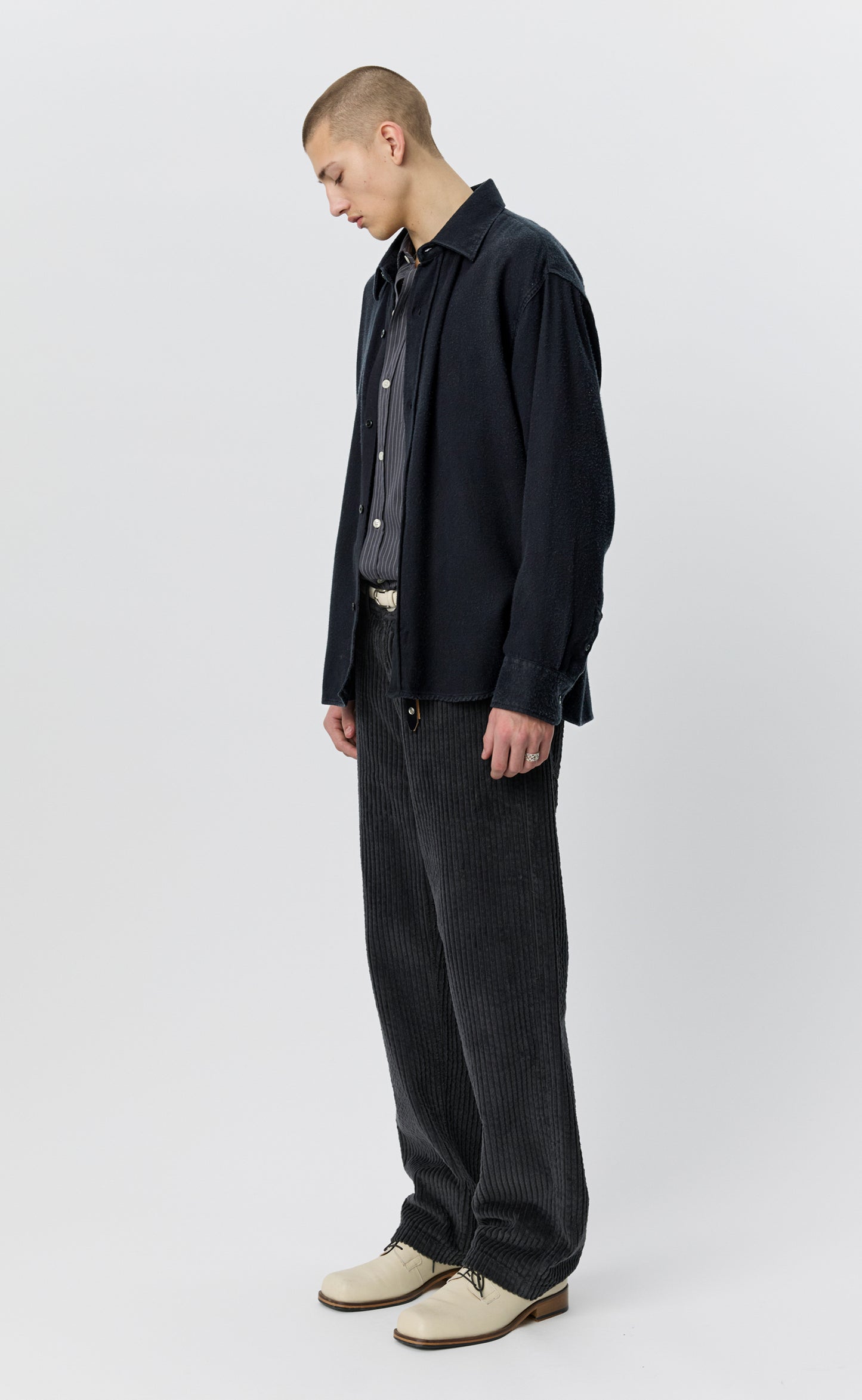 Gambler Shirt - Black Fuzz Tencel