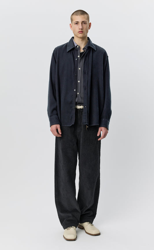 Gambler Shirt - Black Fuzz Tencel