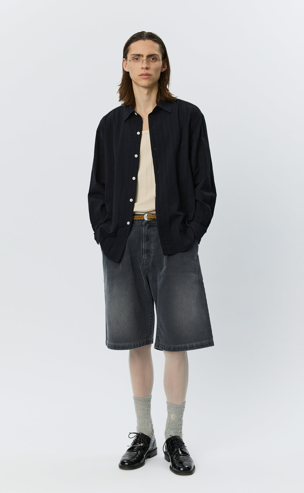 Generous Shirt - Black Wavy Stripe
