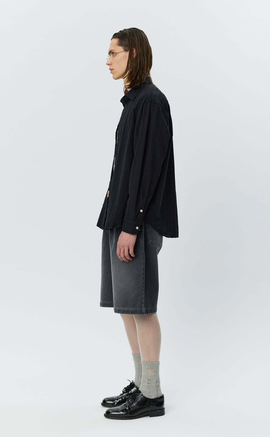 Generous Shirt - Black Wavy Stripe