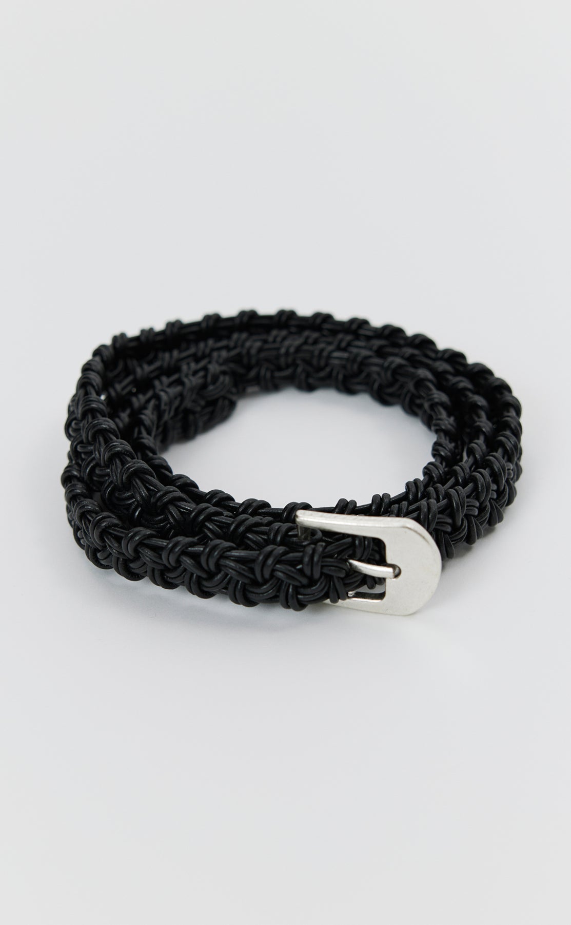 Hand-Braided Leather Belt - Black